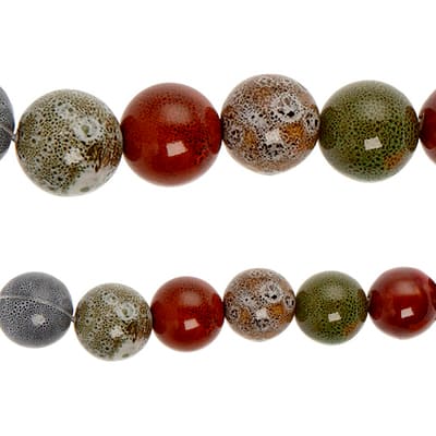 Bead Gallery® Ceramic Round Beads, Multicolored image