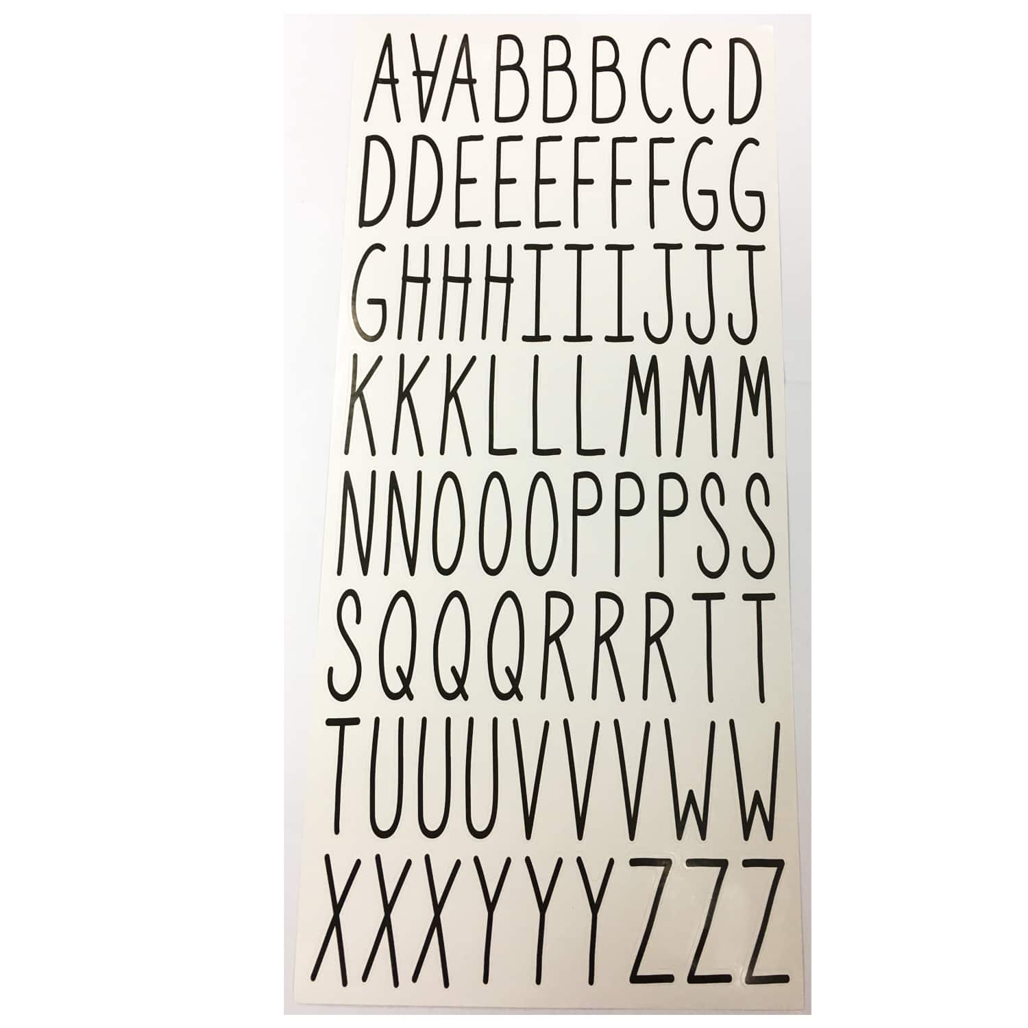 12 Pack: Black Narrow Alphabet Stickers by Recollections™