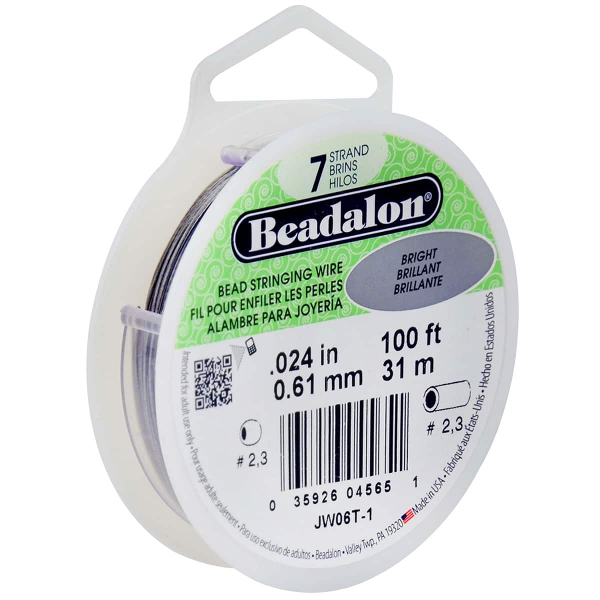 6 Pack: Beadalon® 0.61mm Bright 7 Strand Bead Stringing Wire
