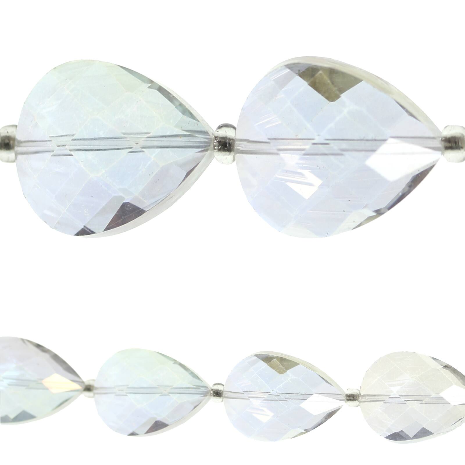 5 sets crystal Handmade glass teardrop bead pendants jewelry DIY Craft Blue 
