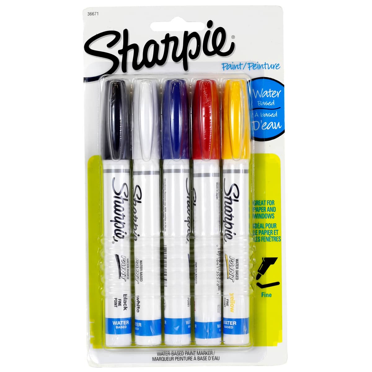 Sharpie Water-Based Paint Markers, Fine Point Primary Set