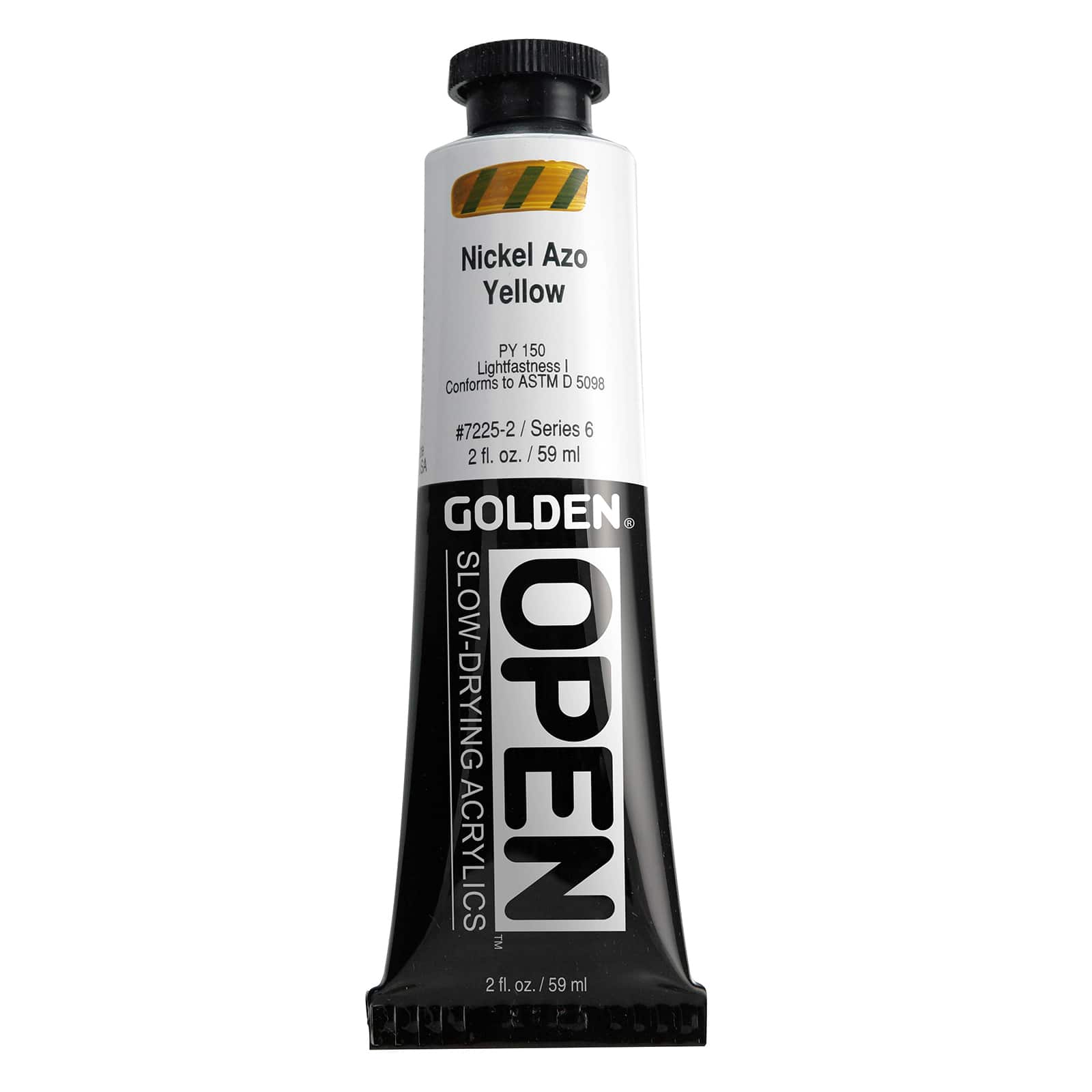 Golden OPEN Slow-Drying Acrylics, 2 oz Paint in Nickel Azo Yellow