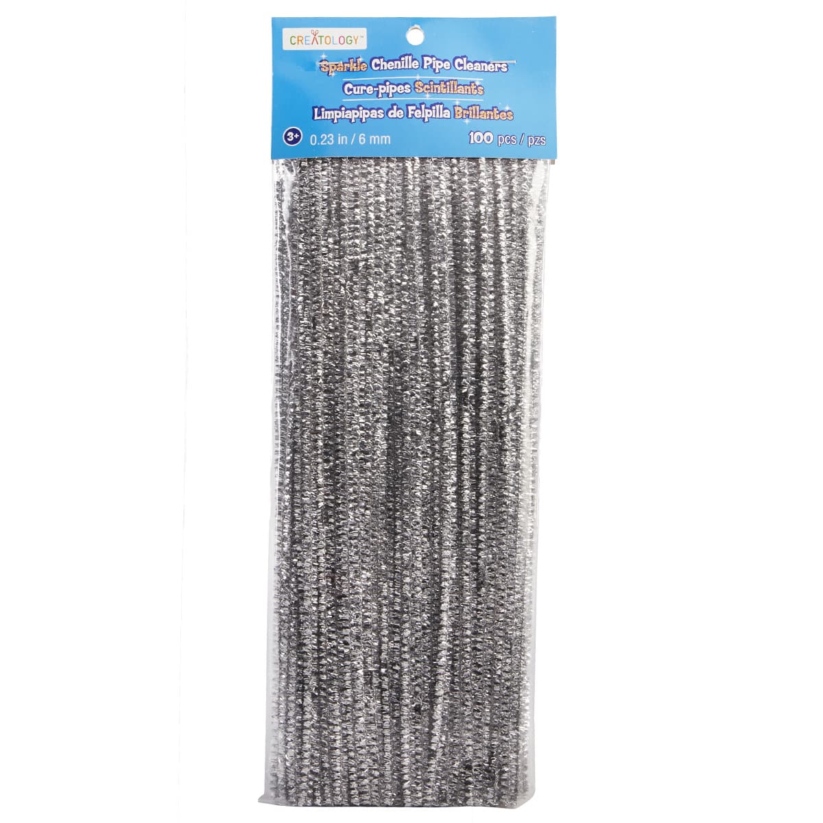 12 Packs: 100 ct. (1,200 total) 6mm Glitter Chenille Pipe Cleaners by Creatology&#x2122;