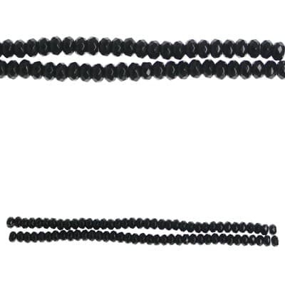 Black Faceted Glass Rondelle Beads, 6mm by Bead Landing™ image