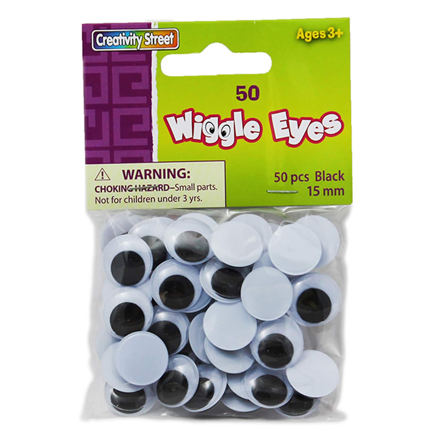 Creativity Street&#xAE; Black 15mm Wiggle Eyes, 12 Packs