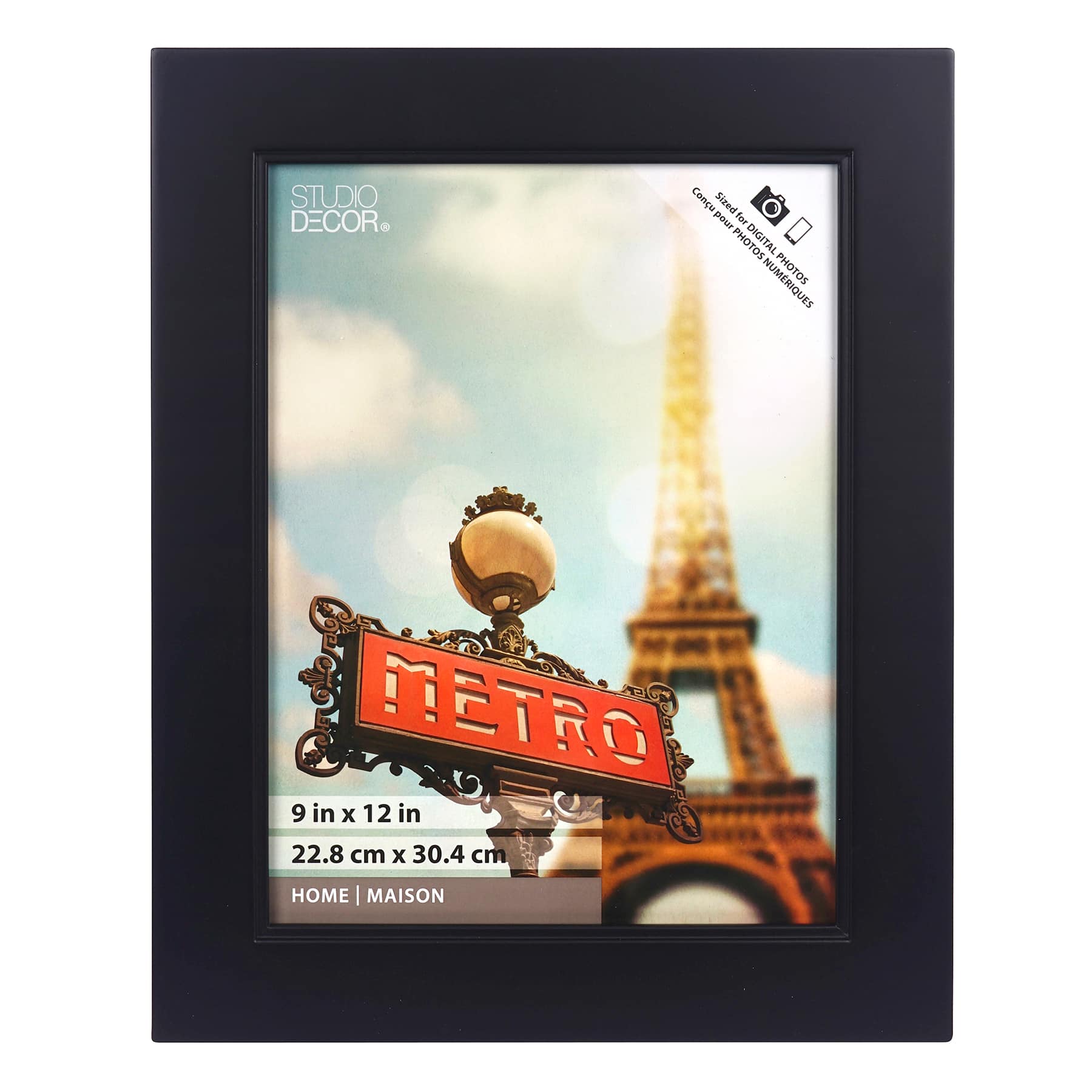 One 16x20 Metro Black Picture Frame with Clear Glass and Backing 