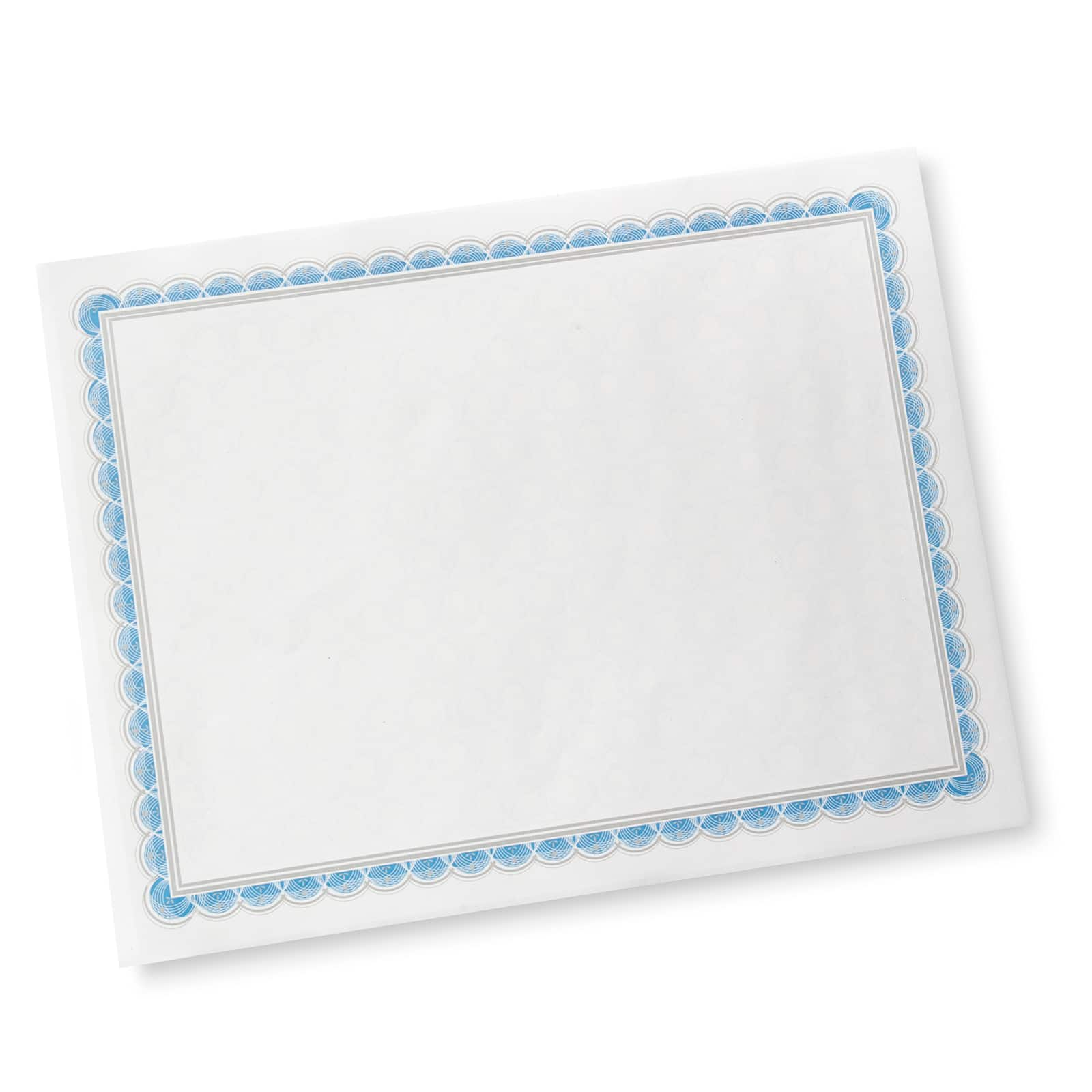 Gartner Studios® Blue Border Certificate Paper, 100 Count