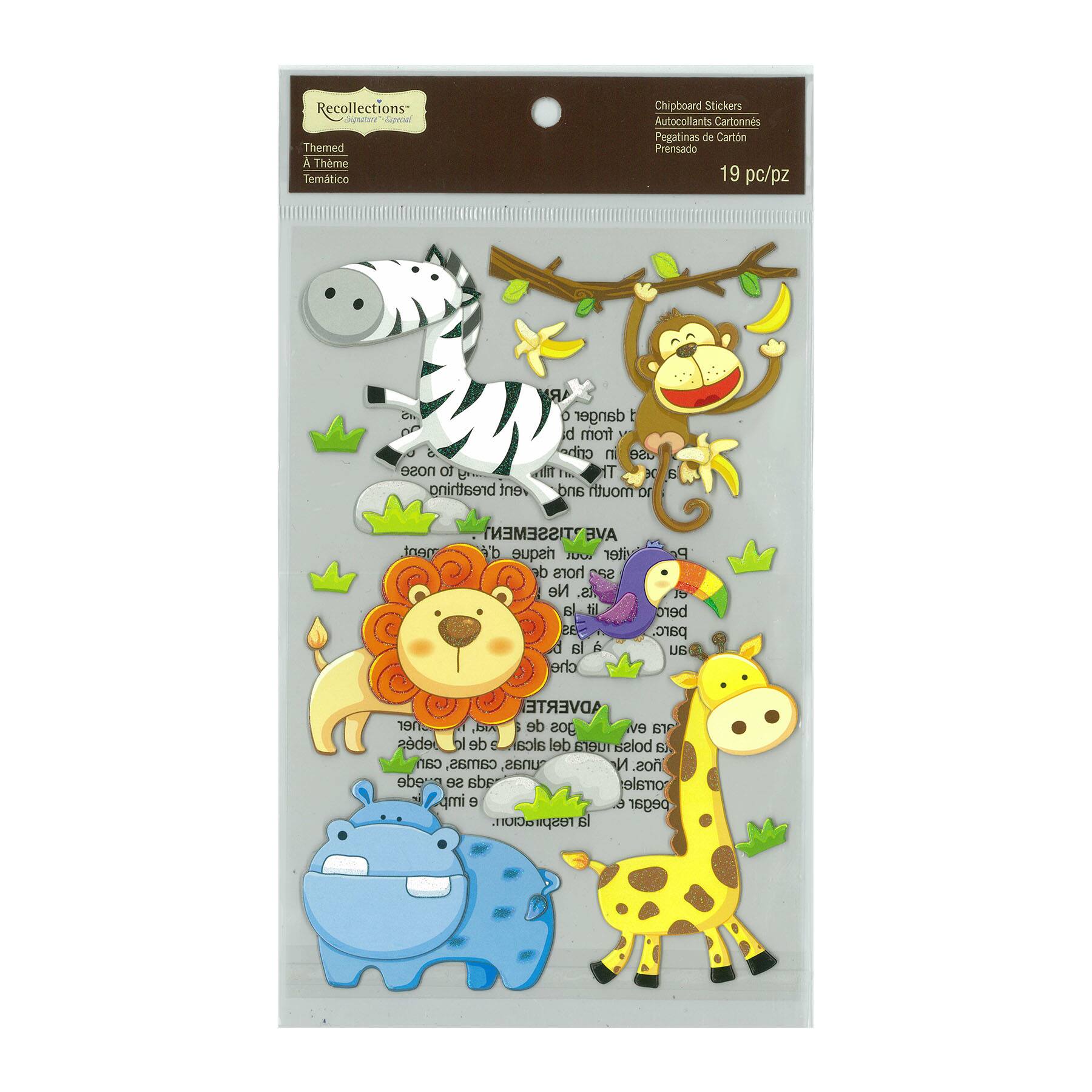 chipboard zoo animal stickers by recollections signature