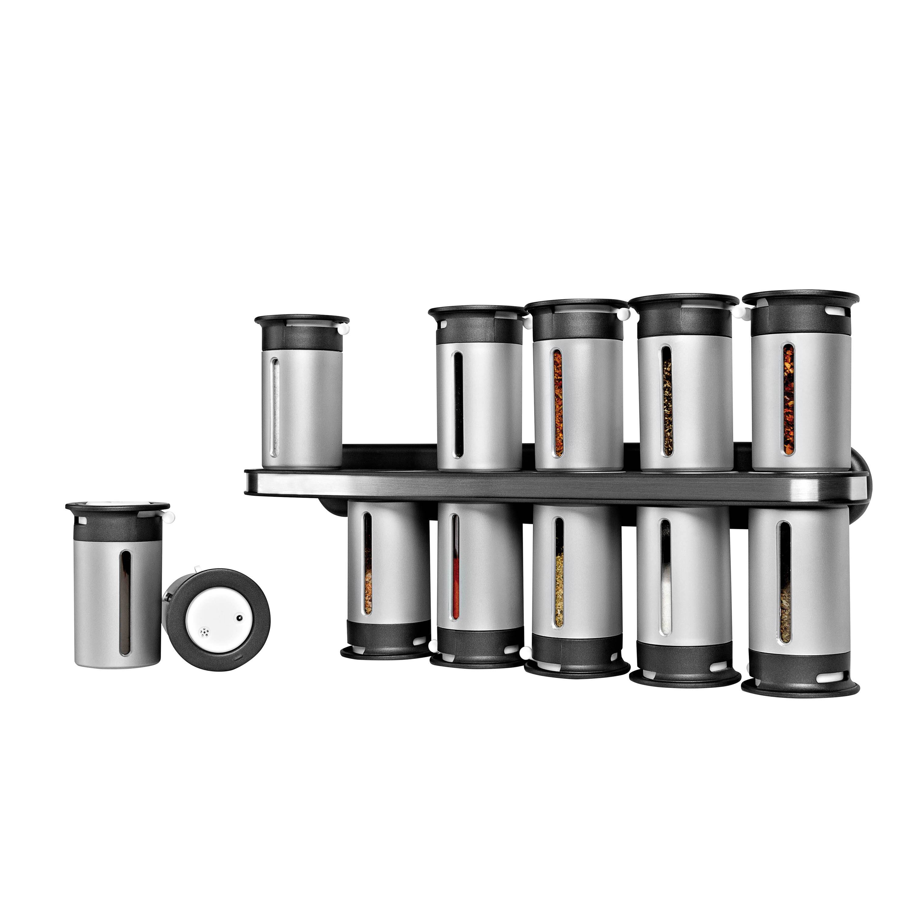 Honey Can Do Zero Gravity Wall Mount Magnetic Spice Rack Silver