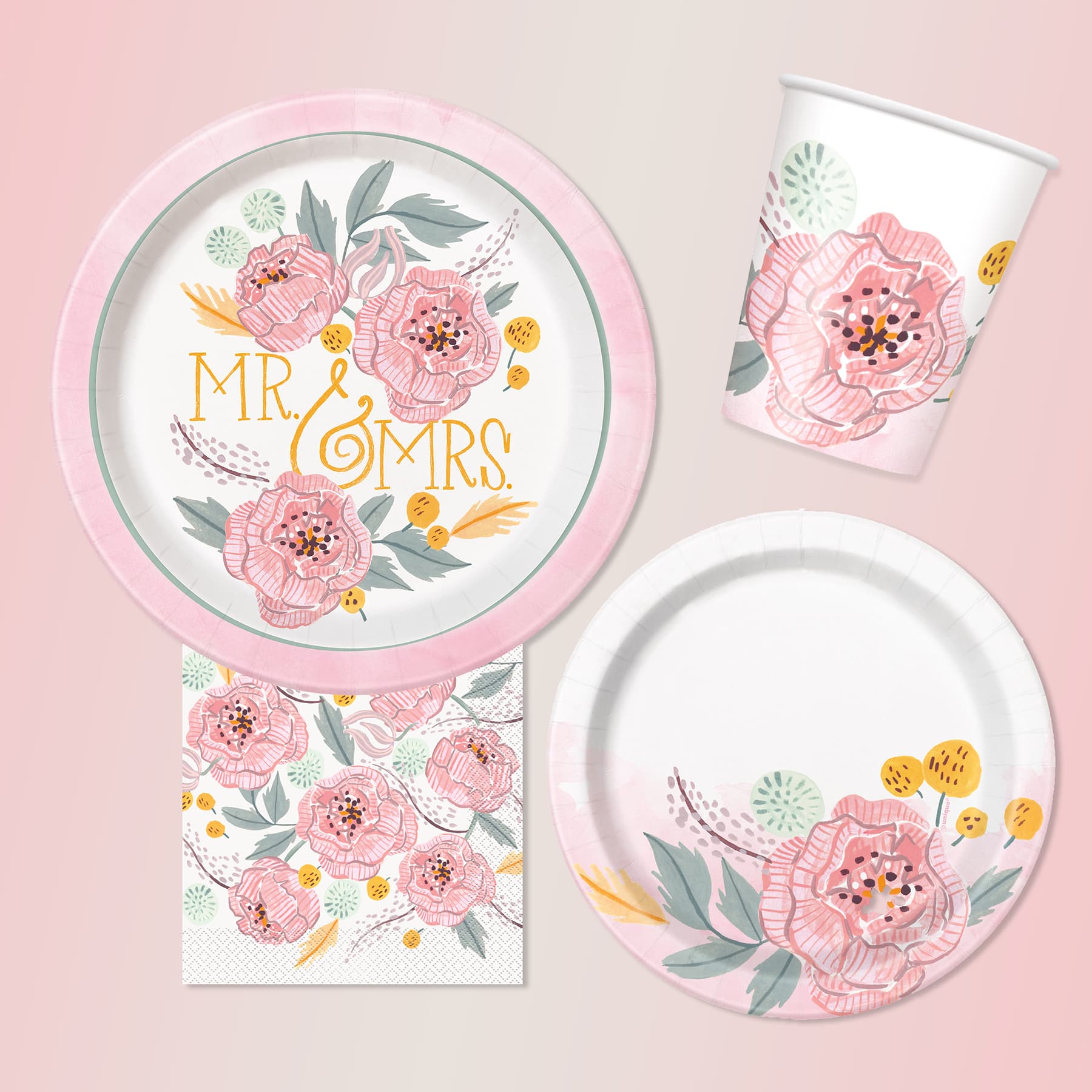 floral paper cups