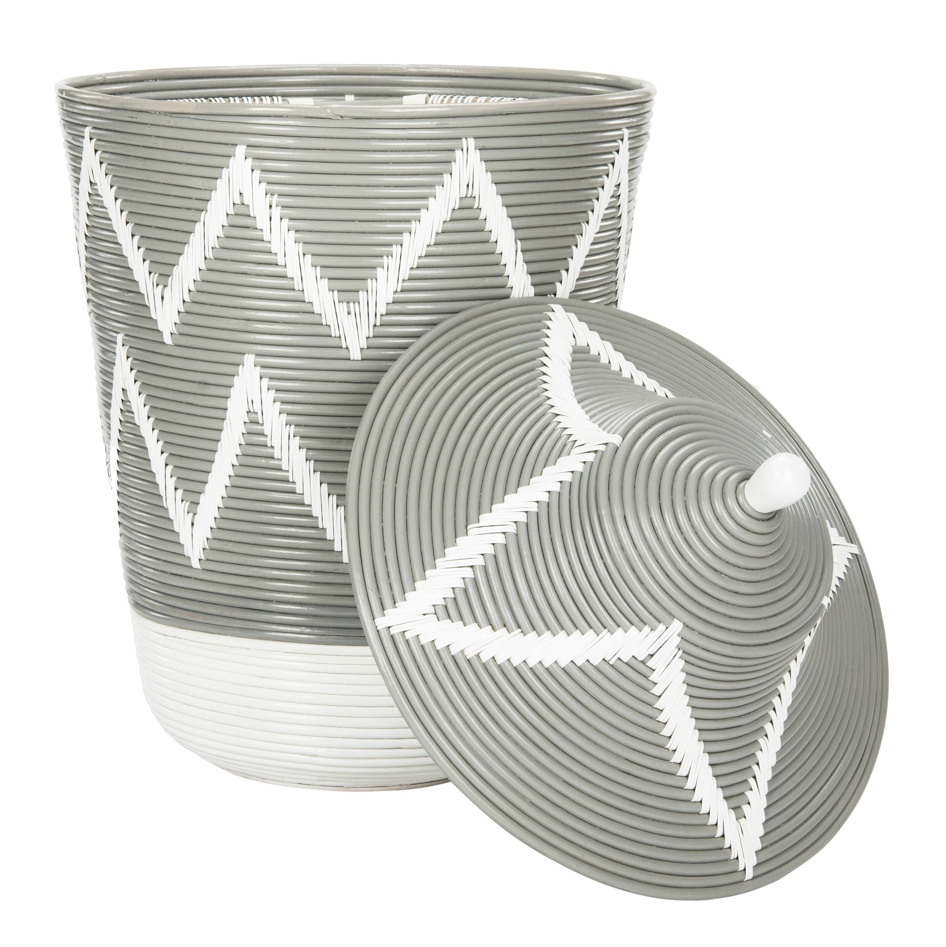 Reina Basket in Grey &#x26; White