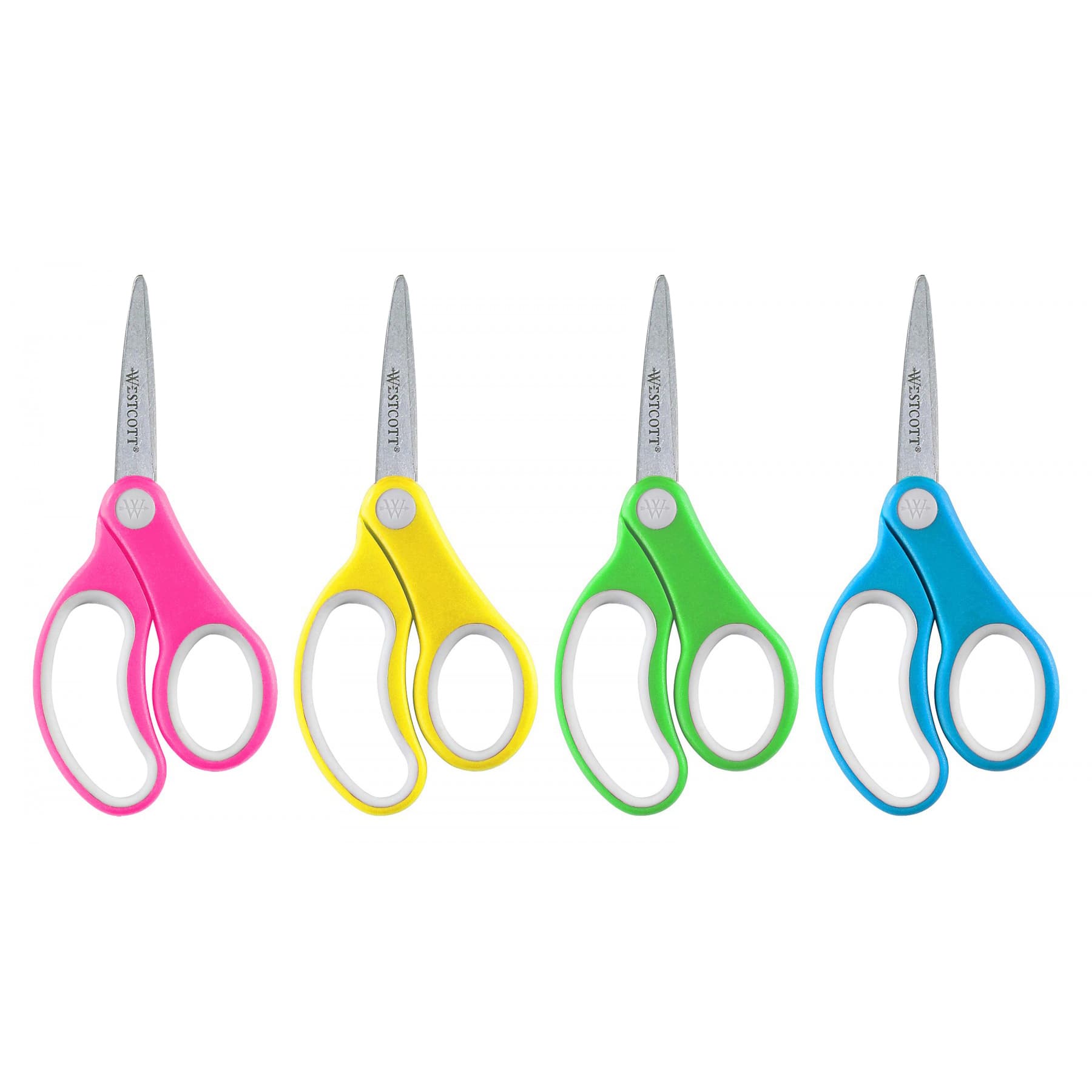 Assorted 5 Blunt Pack of 12 School Left and Right Handed Kids Scissors 