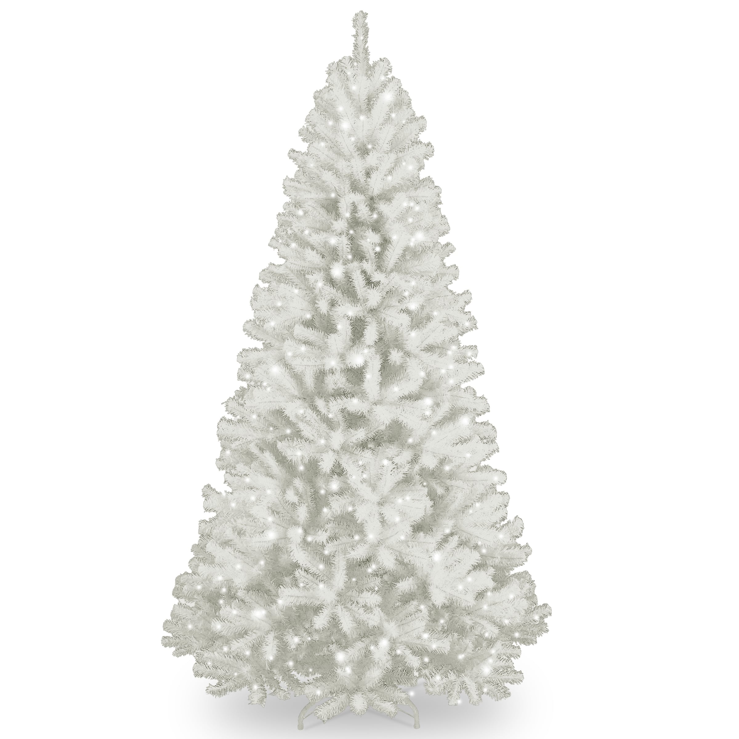 7.5ft. Pre-Lit North Valley™ White Spruce with Glitter Artificial Christmas Tree, Clear Lights