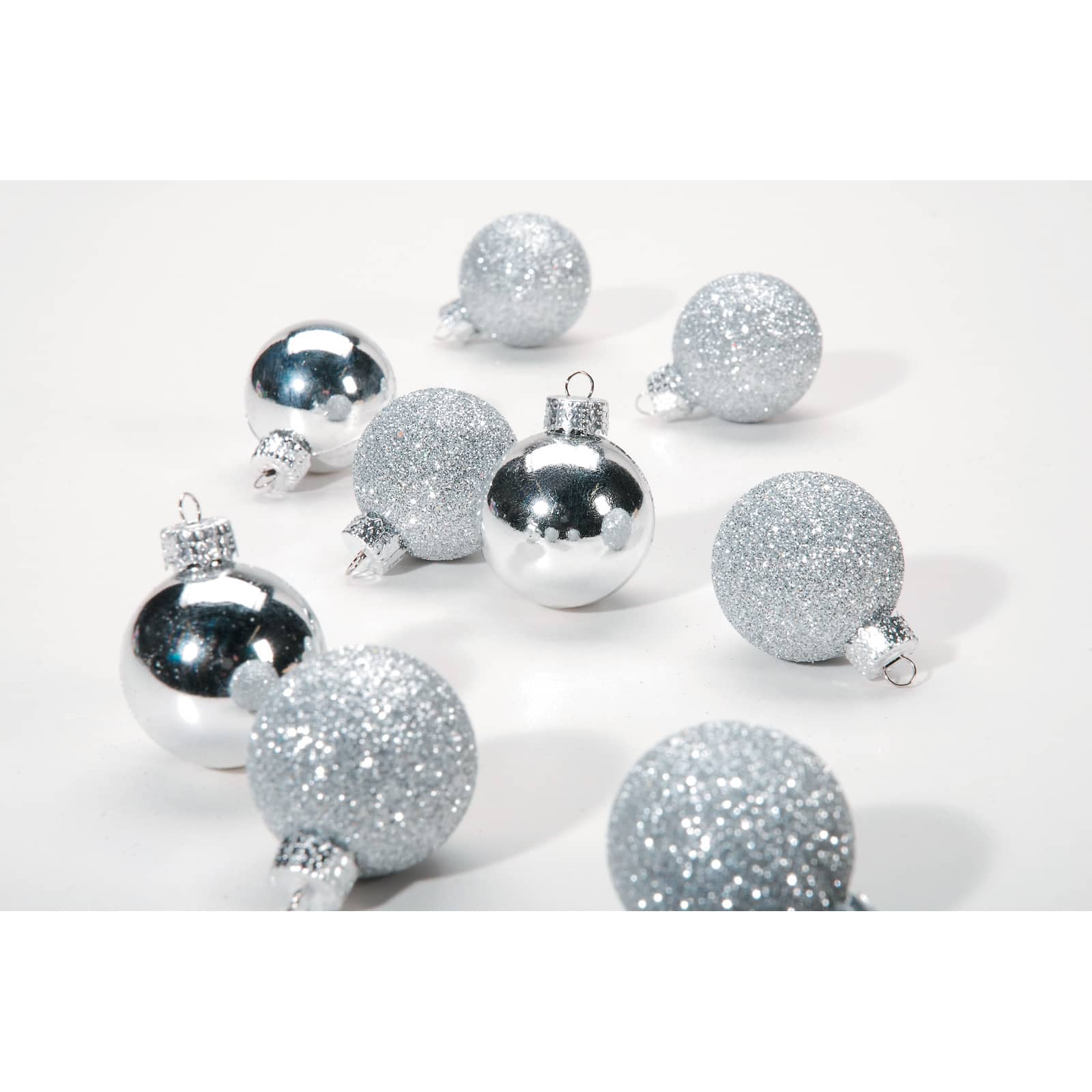 Mini Silver Christmas Ball Ornaments