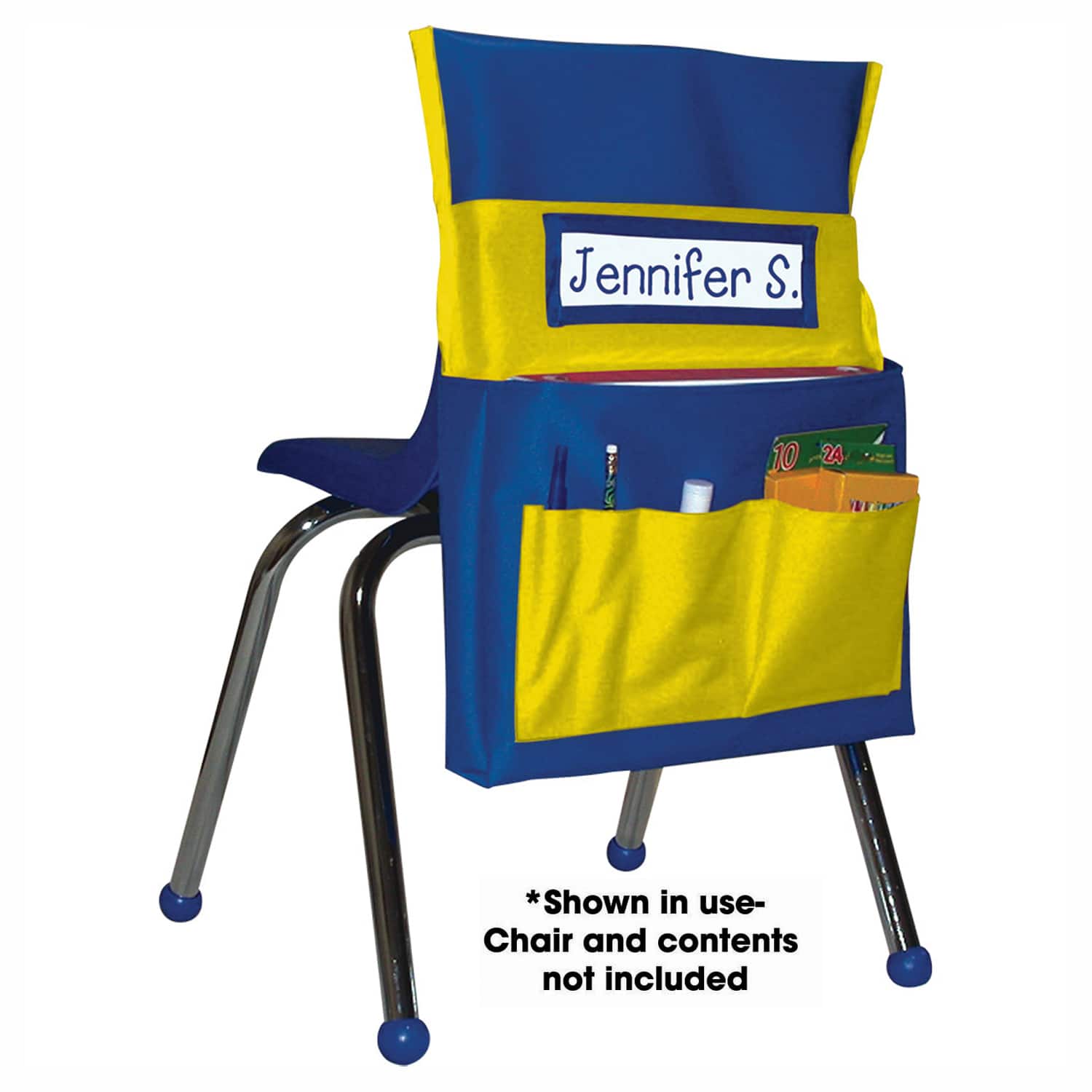 12 Pack: Chairback Buddy™ Pocket Chart, Blue/Yellow