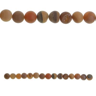 Sedona Amber Druzy Natural Agate Round Beads, 10mm by Bead Landing™ image