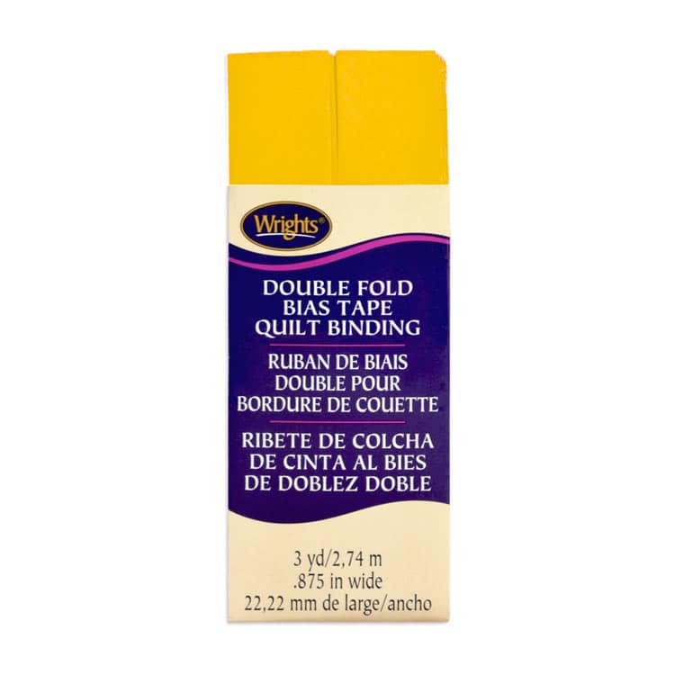 7/8" Yellow Double Fold Bias Tape Quilt Binding - 3 Yards