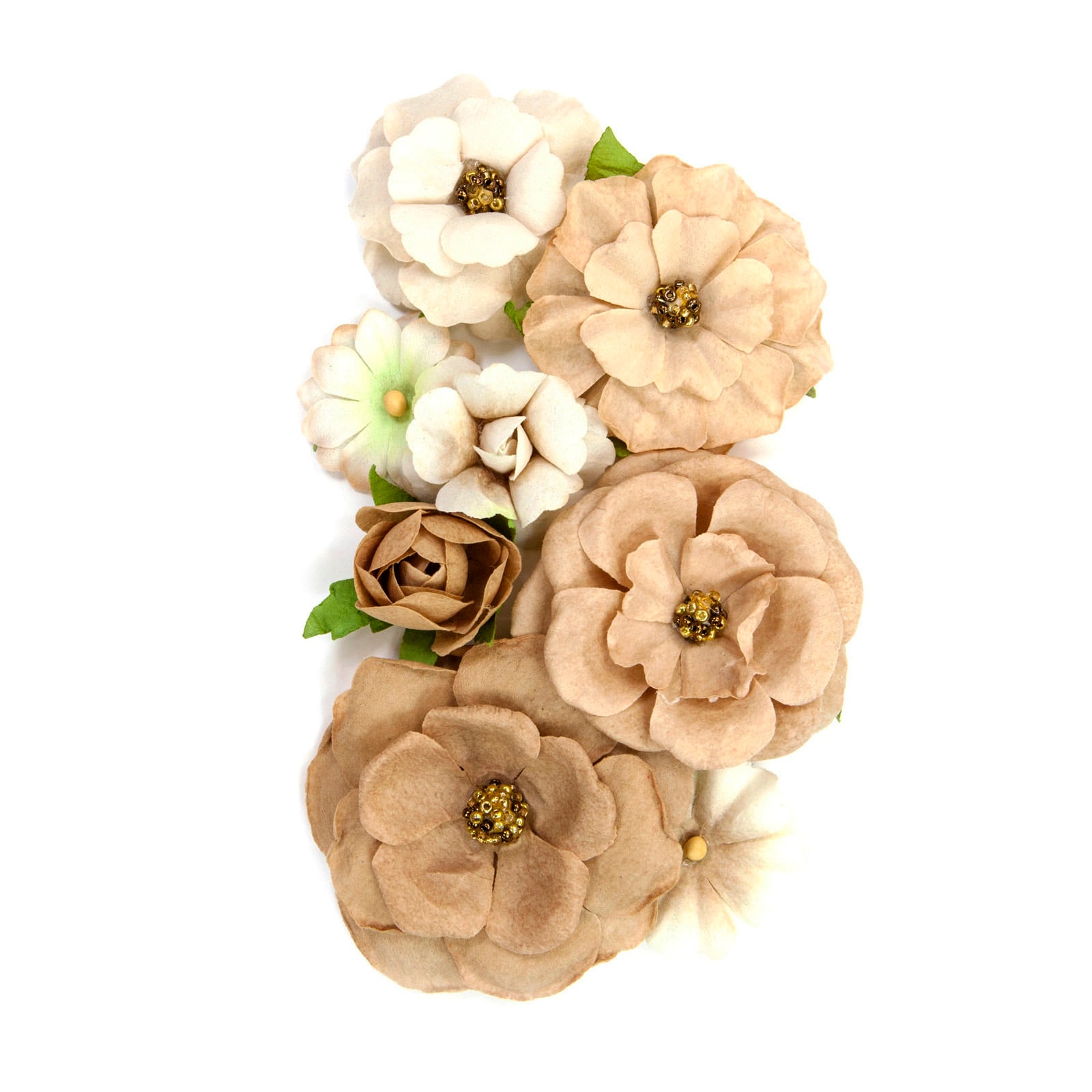 12 Packs: 8 ct. (96 total) Brown Mixed Flower Embellishments by Recollections™