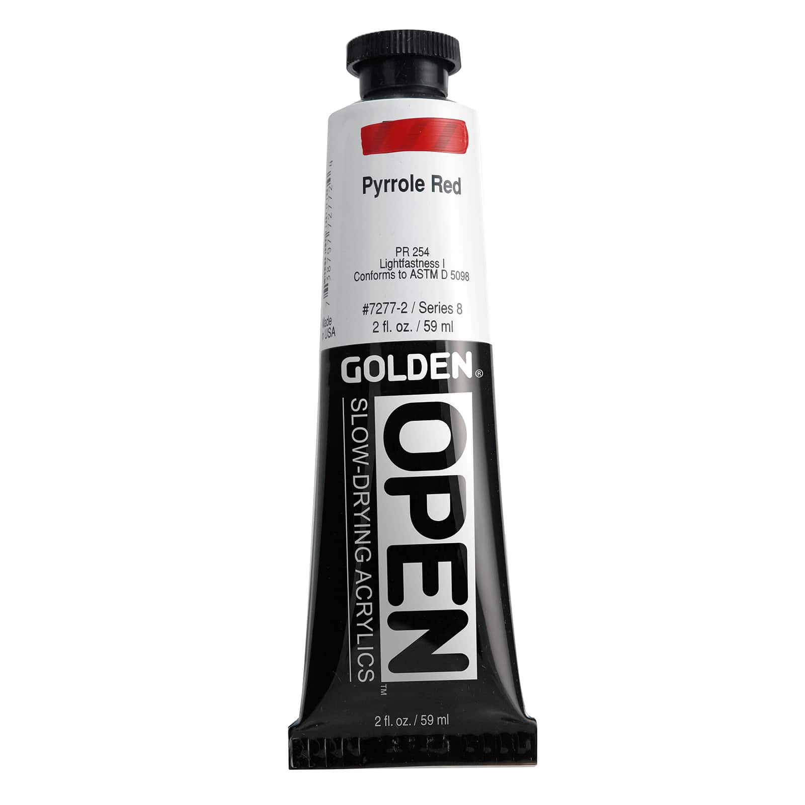 Golden OPEN Slow-Drying Acrylics, 2 oz Paint in Pyrrole Red