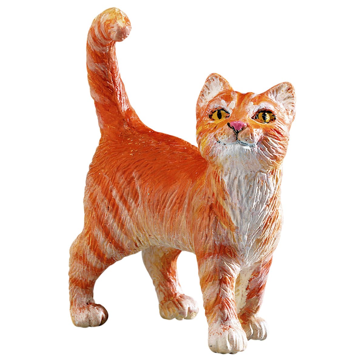 Safety Miniature Plastic Tabby Cat Animals Figurine Kids Educational Toys 