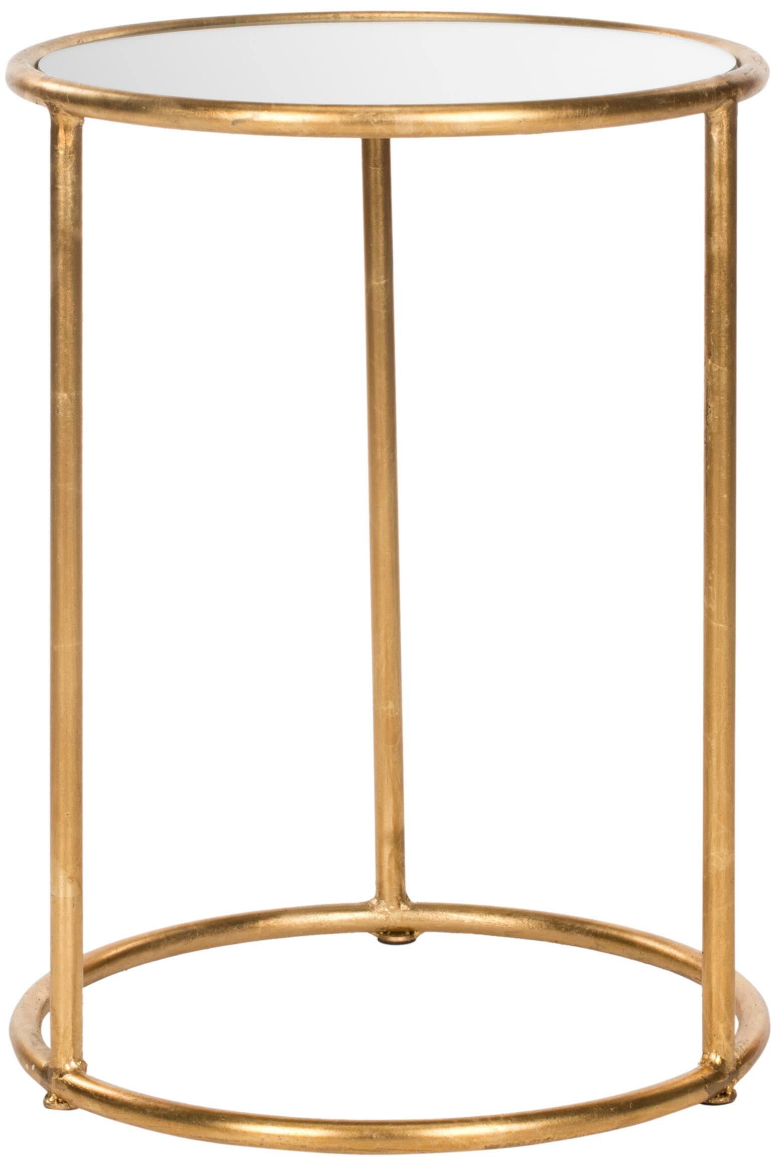 Shay Accent Table in Gold & Mirror