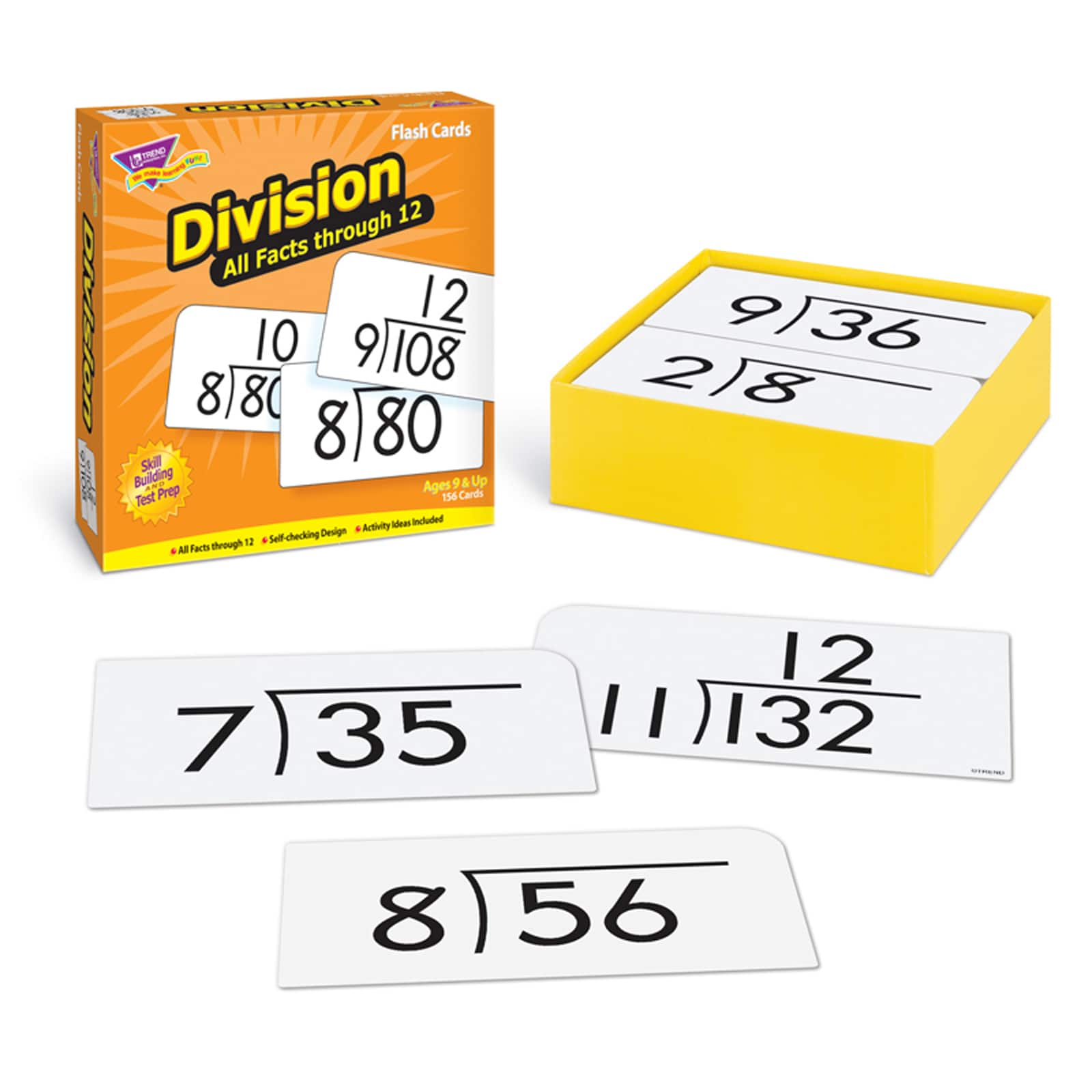 Trend Enterprises® 3” x 6” Division Math 0-12 All Facts Skill Drill Flash Cards