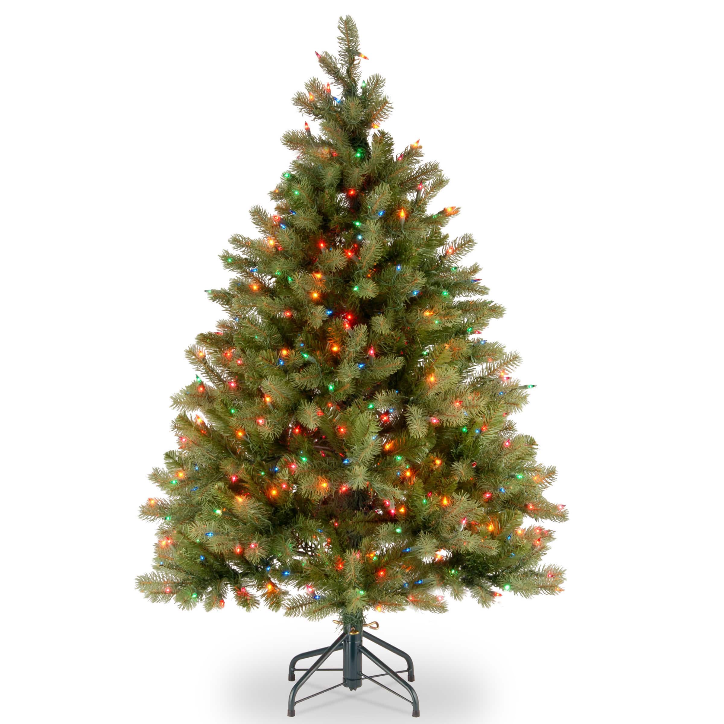 4.5 Ft. Pre-Lit Feel Real® Downswept Douglas Full Artificial Christmas Tree, Multicolor Lights