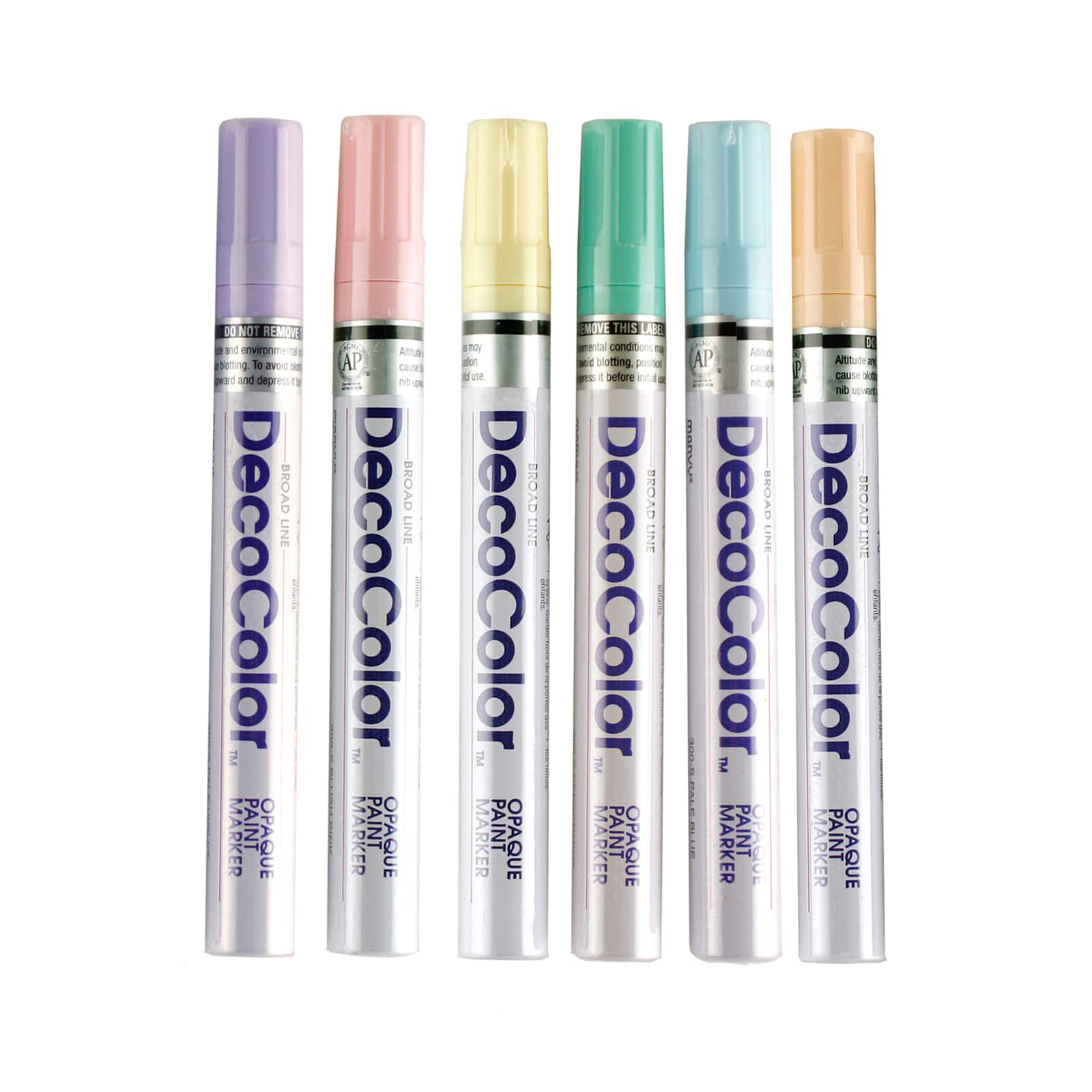Marvy Uchida DecoColor Paint Markers Set 6 Pens Fine Tip Glitter 160-6A 