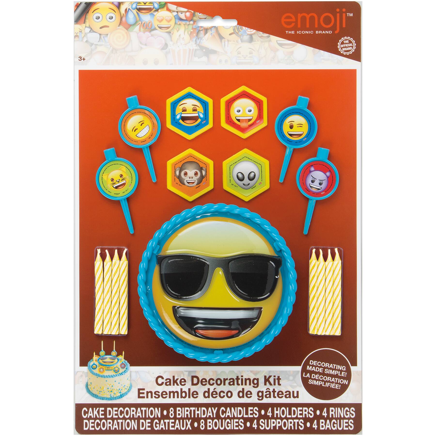 Emoji Birthday Cake Decor Kit Emoji Party Supplies