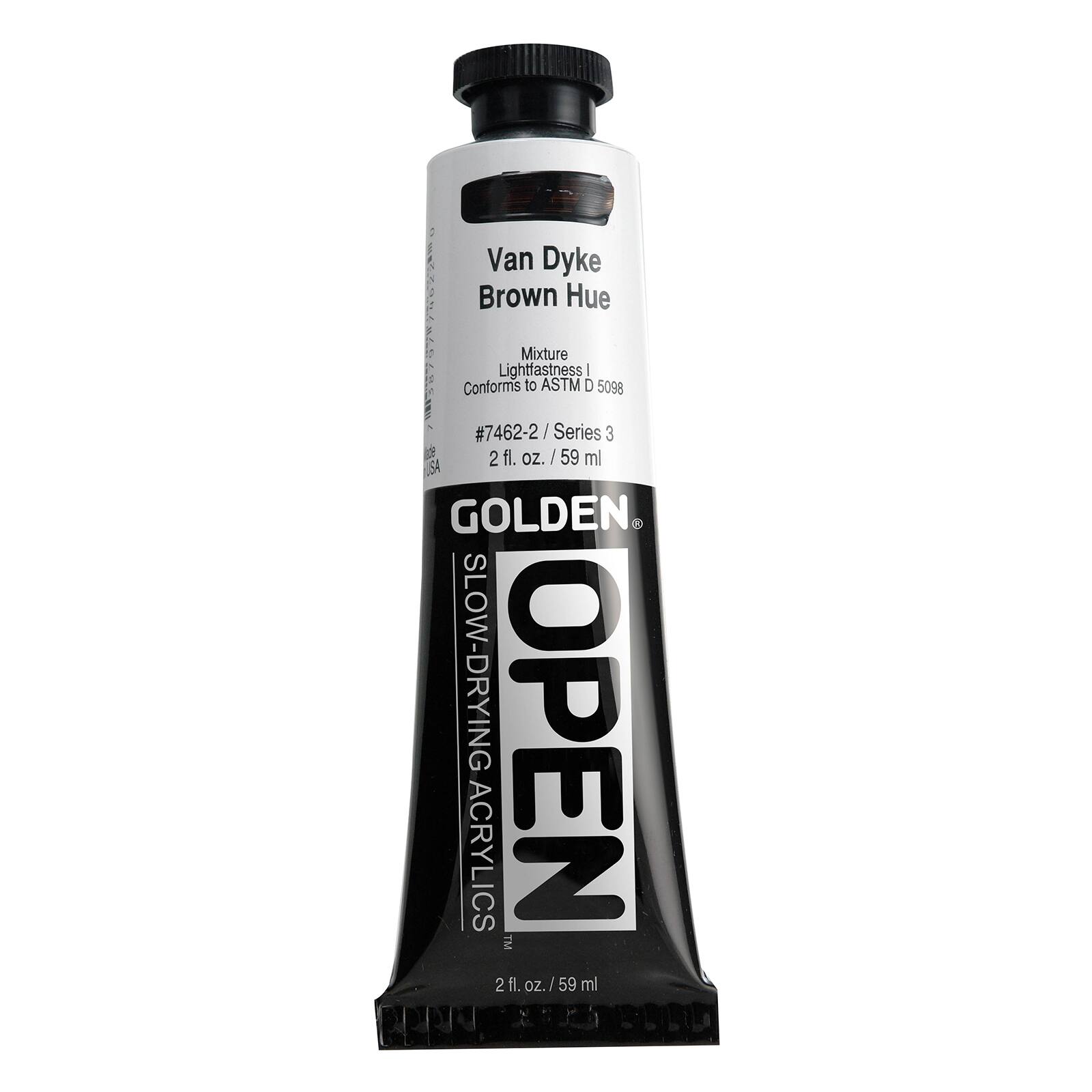Golden OPEN Slow-Drying Acrylics, 2 oz Paint in Van Dyke Brown Hue