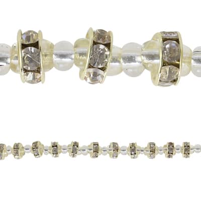 Bead Gallery® Rhinestone Studded Gold Metal Beads image