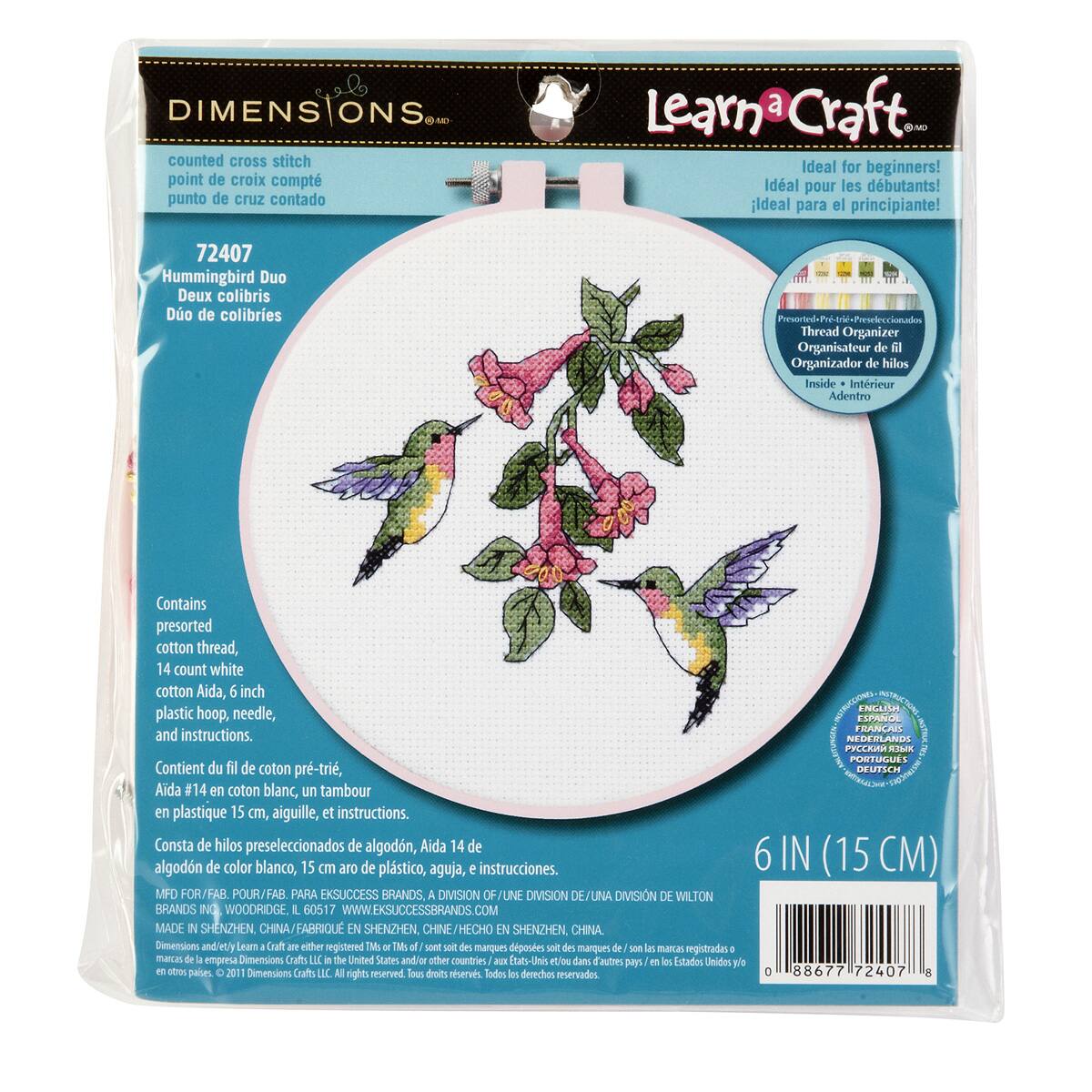 Dimensions Hummingbird & Fuchsias stamped cross stitch kit  Hobbies Crafts Gifts