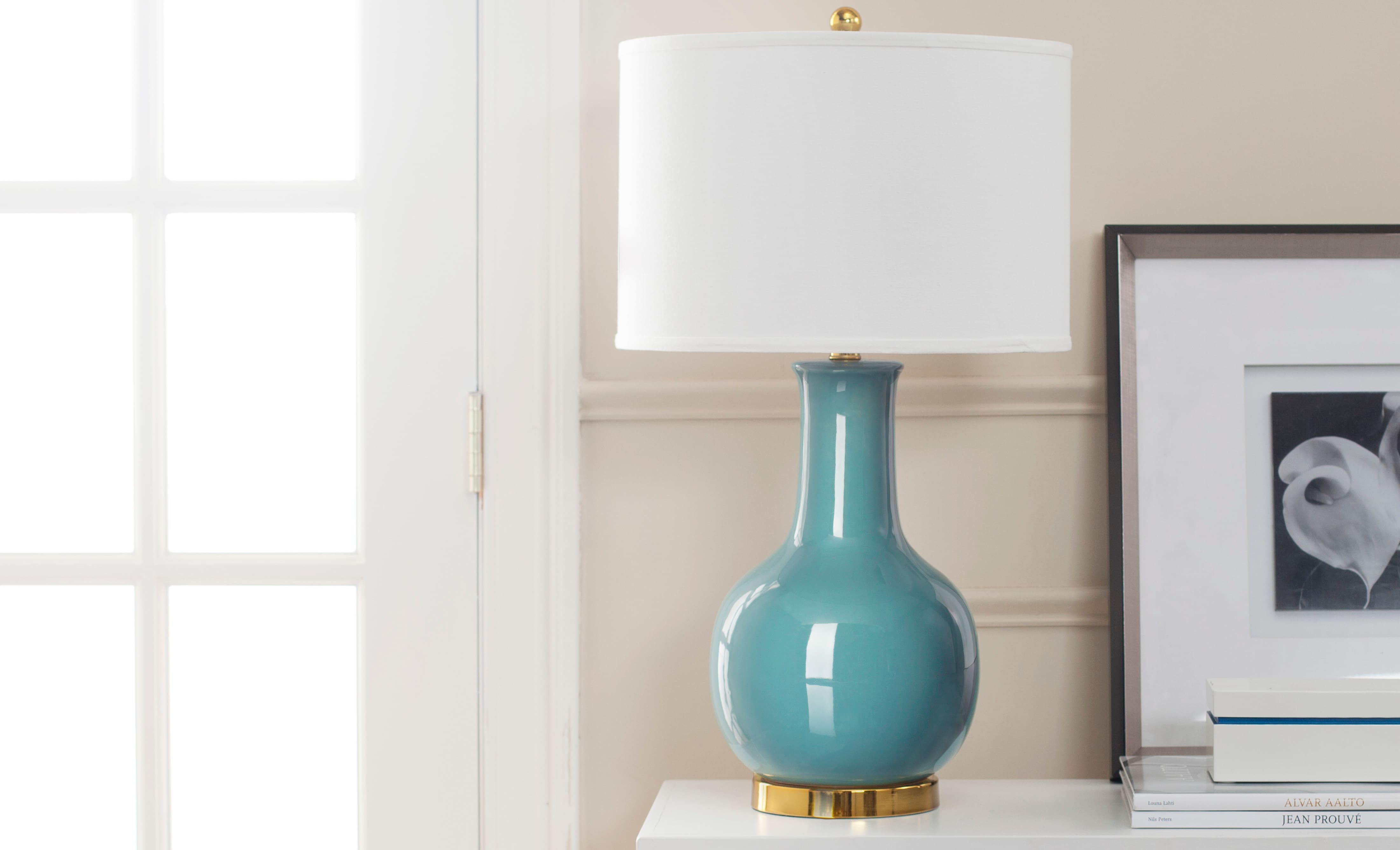 Ceramic Paris Lamp in Light Blue