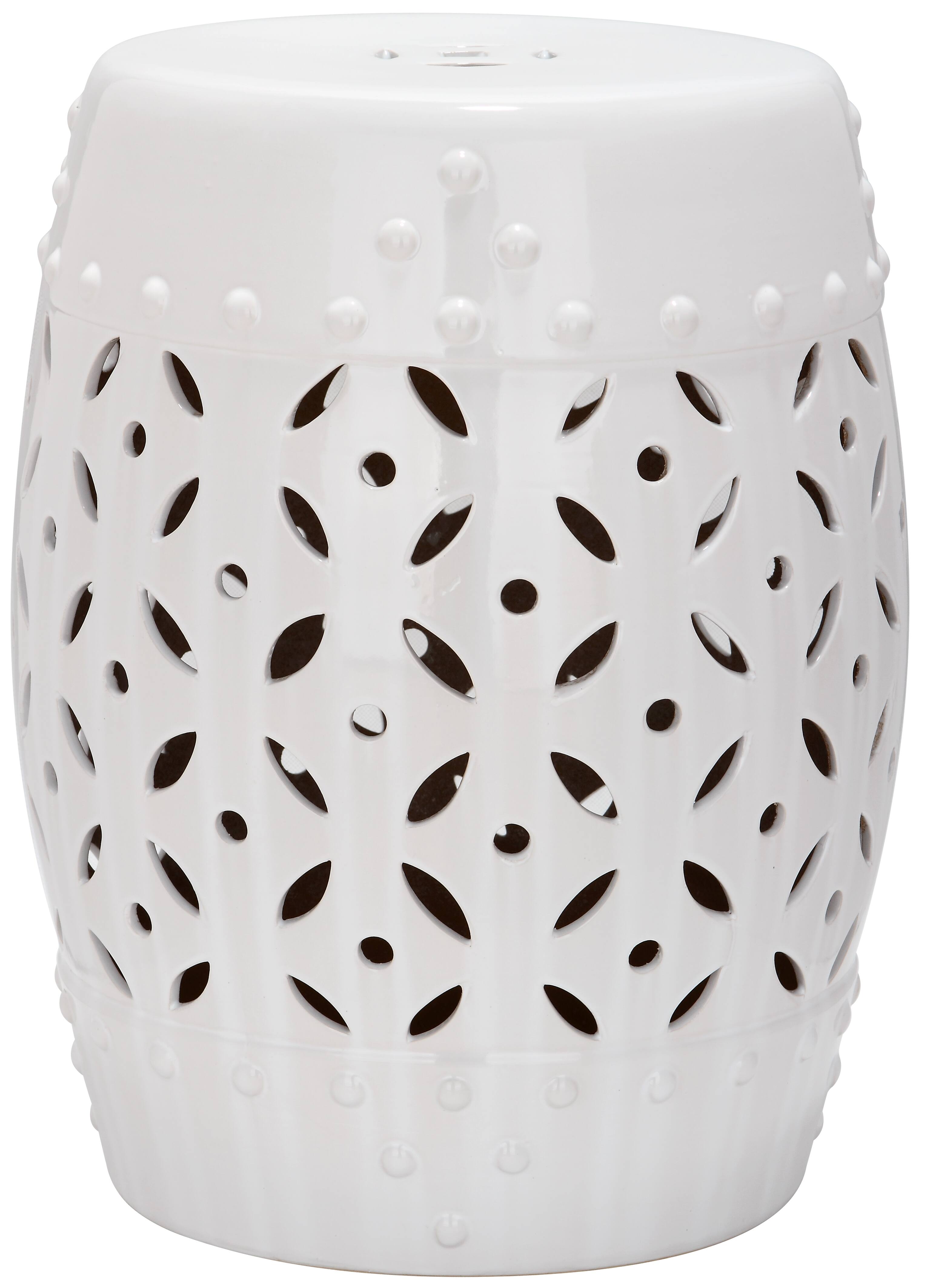 Lattice Coin Stool in White