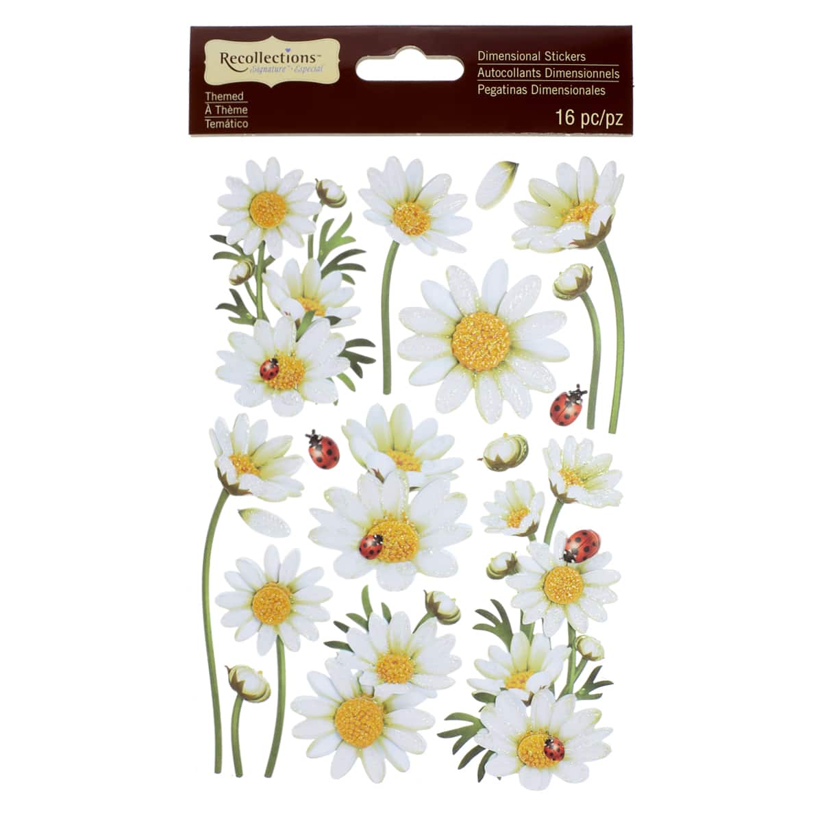 12 Packs: 16 ct. (192 total) Daisy Dimensional Stickers by Recollections&#x2122;