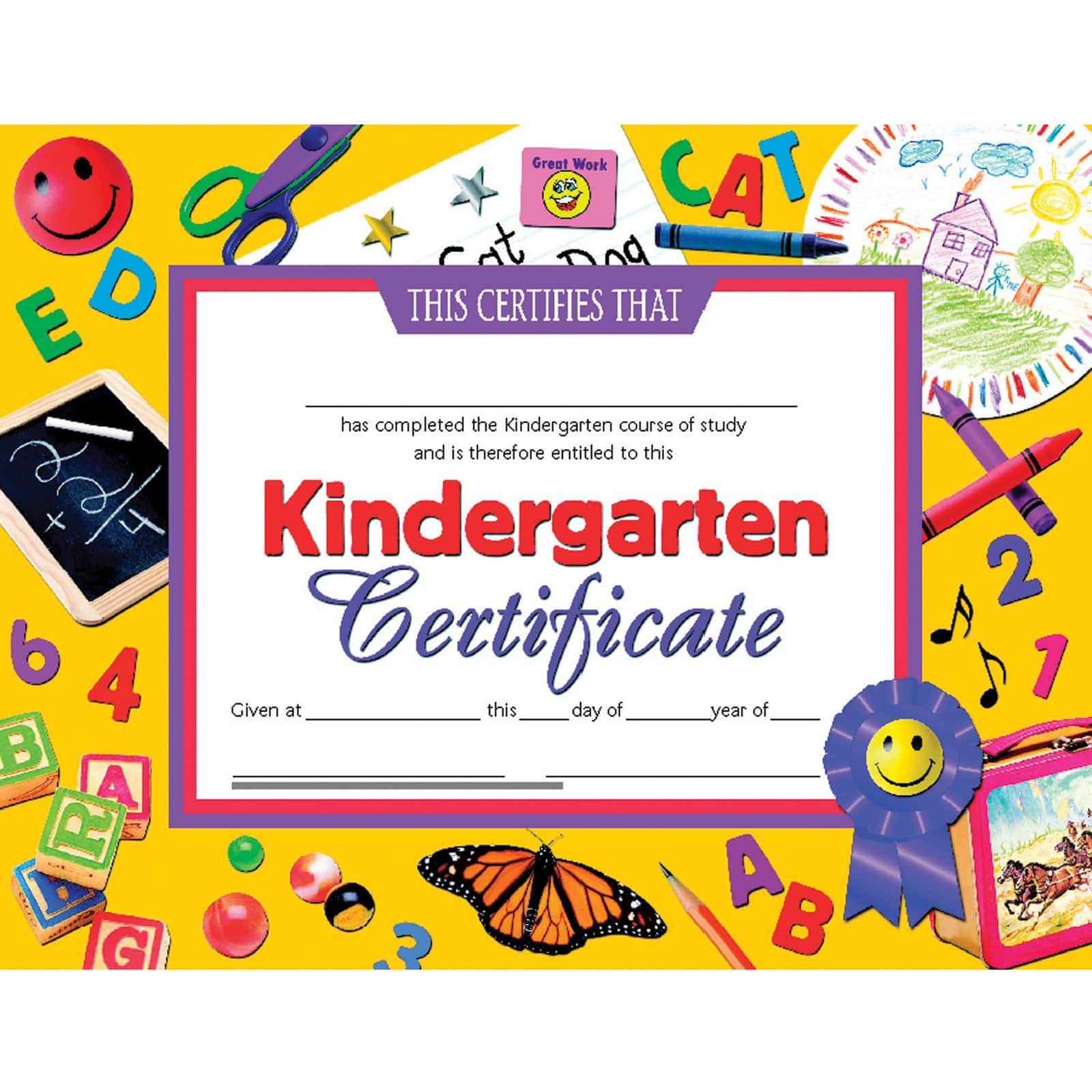 Flipside Products 8.5&#x201D; x 11 Purple &#x26; Red Kindergarten Certificate, 6 Pack Bundle