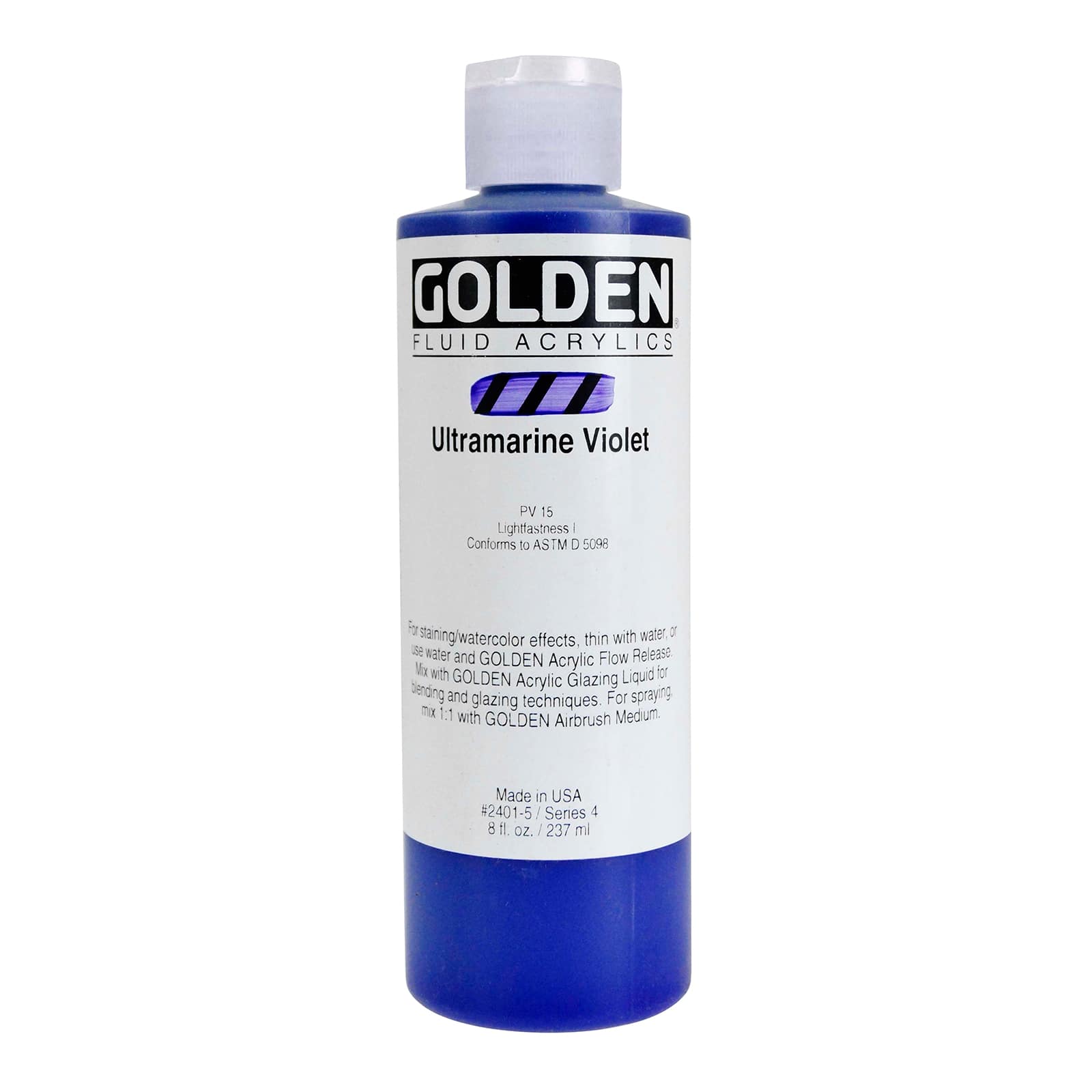 Golden Fluid Acrylics, 8 oz Paint in Ultramarine Violet