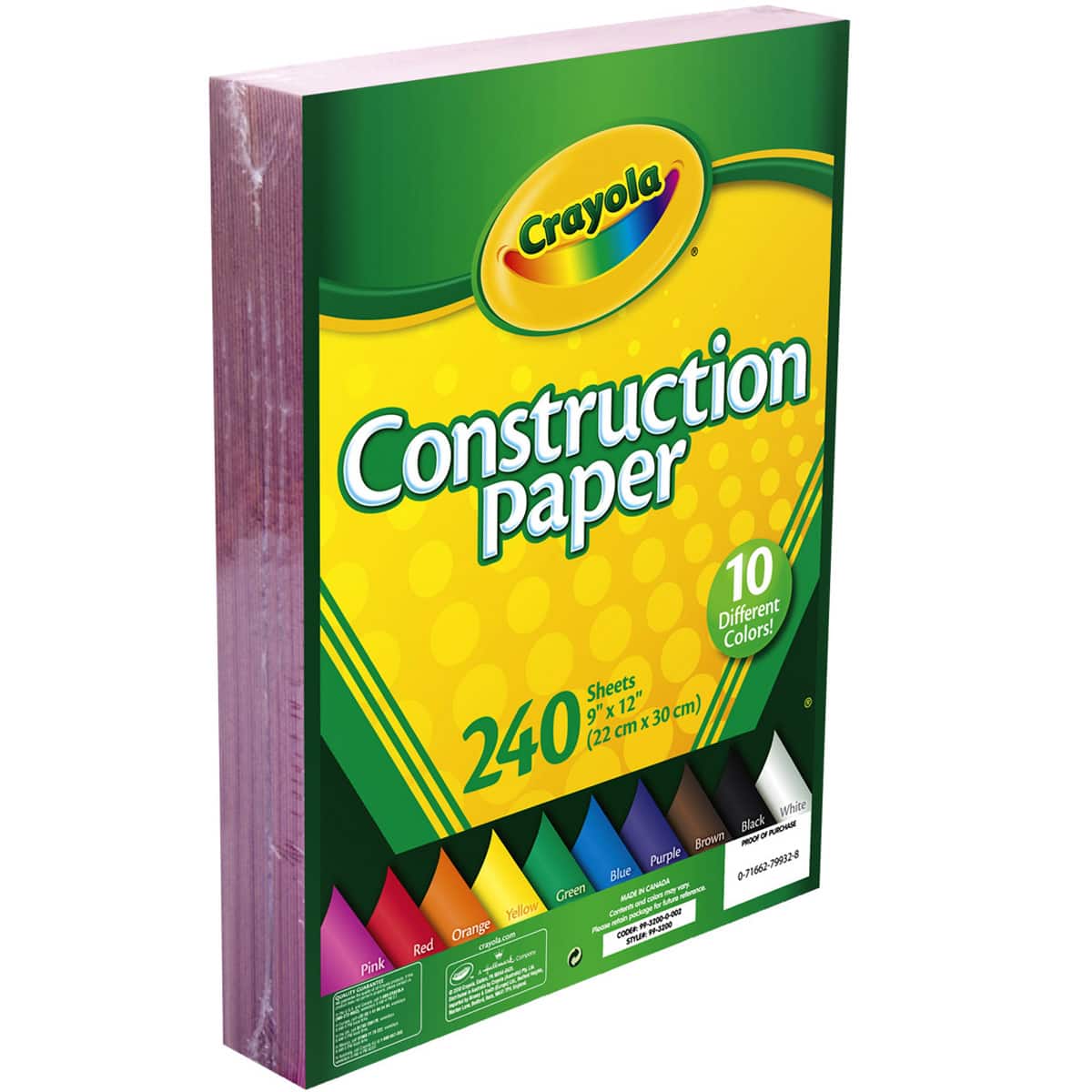 Crayola Construction Paper 9 x 12, 8 Classic Colors (96 Sheets