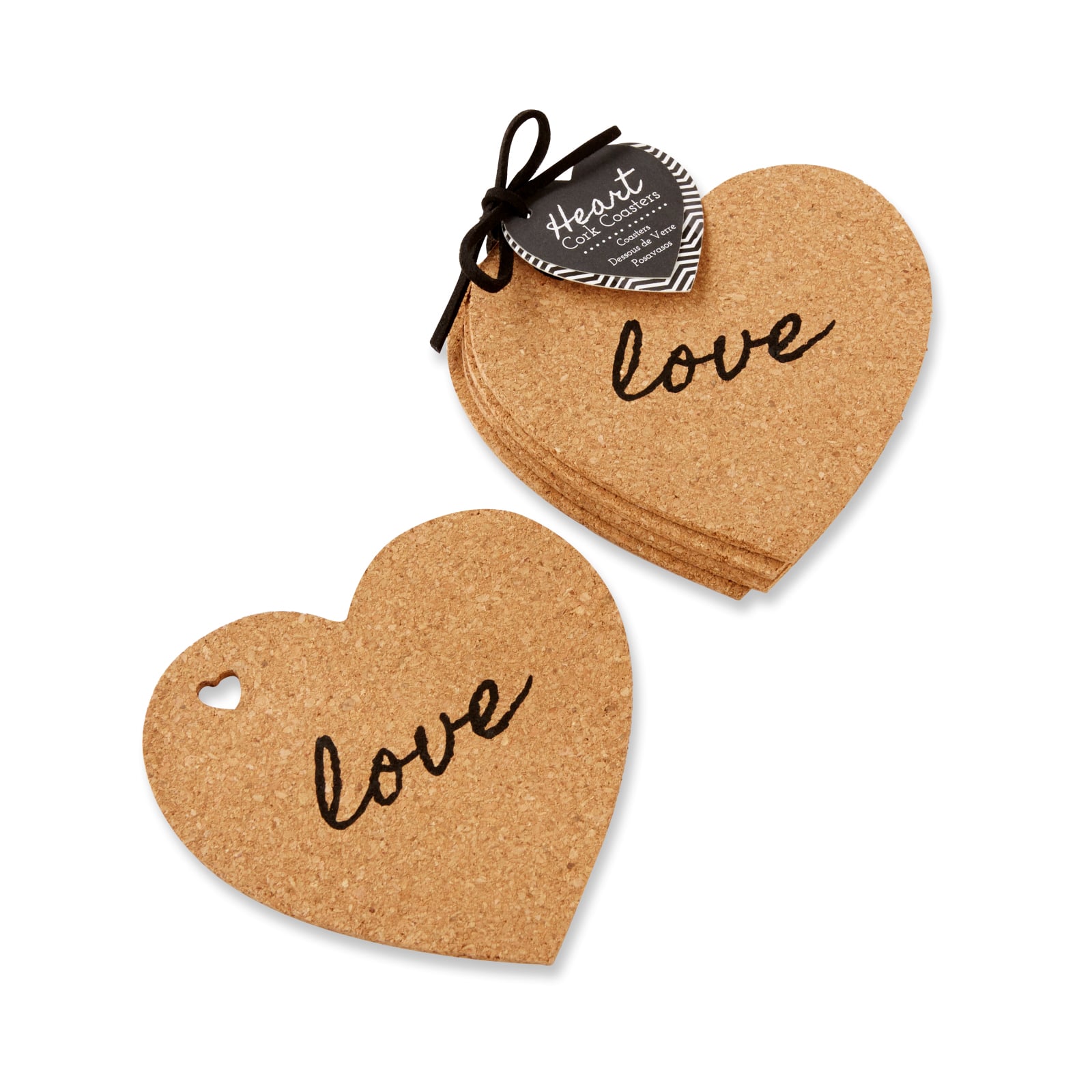 Kate Aspen® Heart Cork Coaster Set, 6 Sets