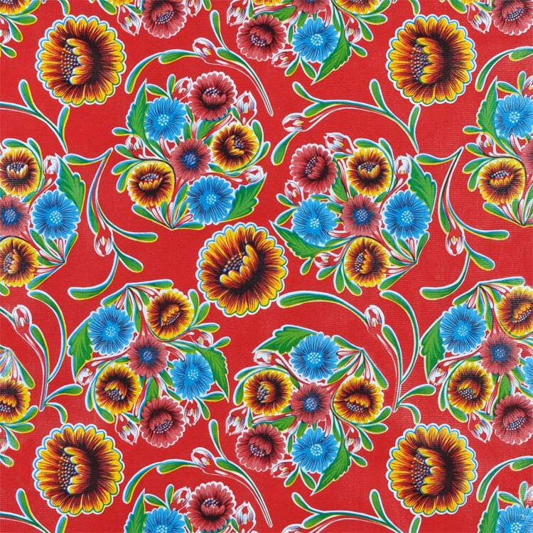 Red Bloom Oilcloth