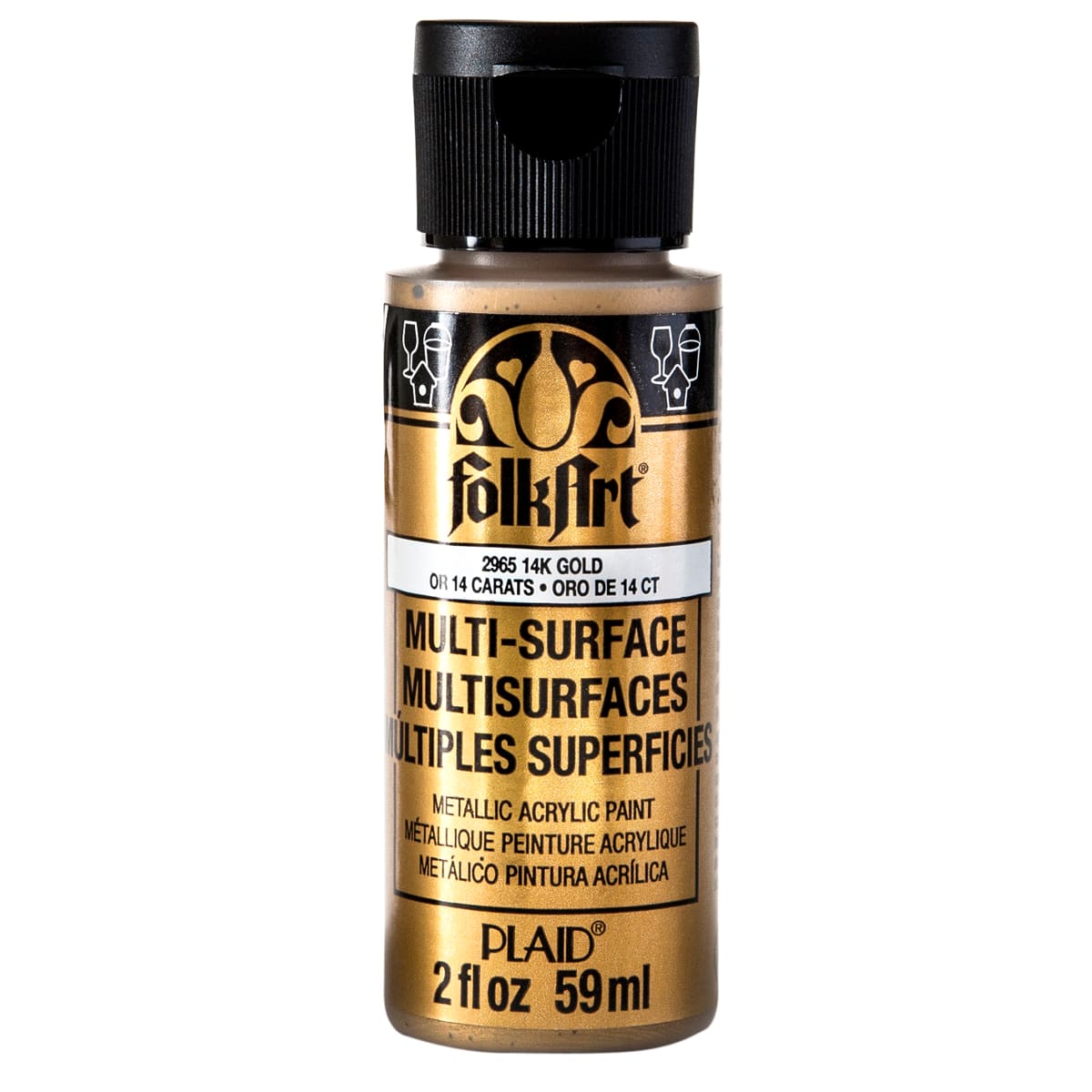 Shop Plaid FolkArt ® Brushed Metal™ Acrylic Paint - Pearl Gold, 2