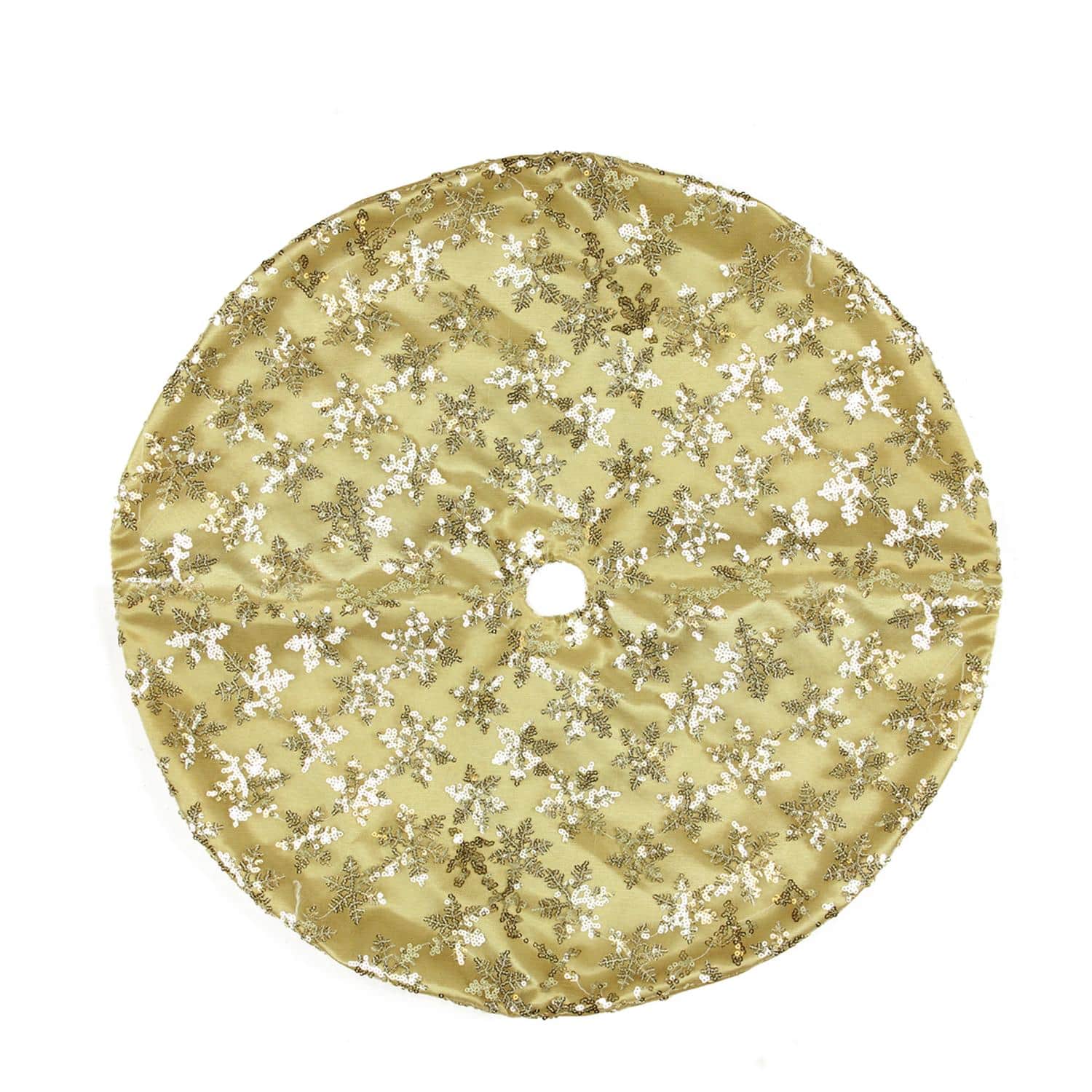 20" Gold Sequin Snowflake Mini Tree Skirt
