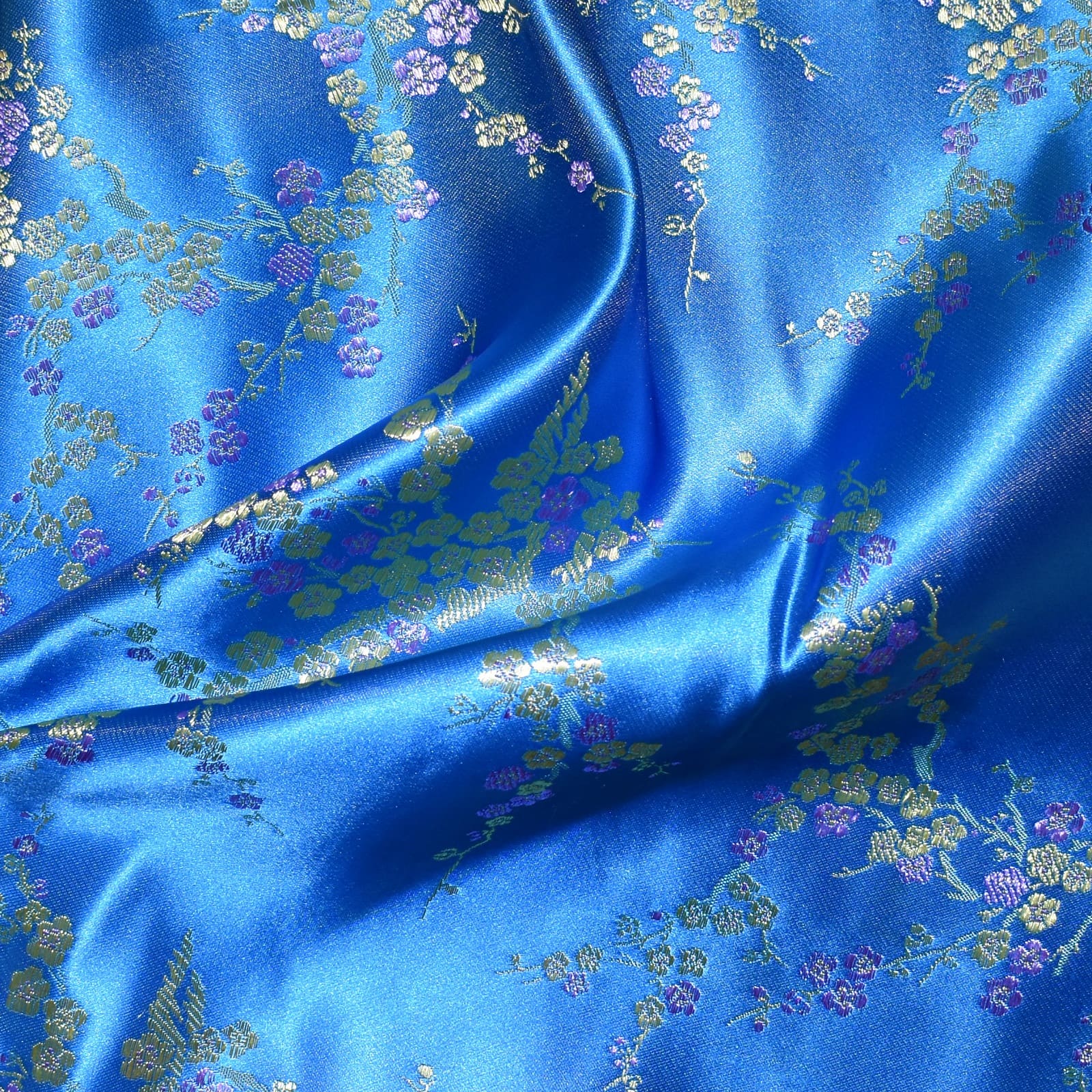 Darice® Turquoise With Dogwood Brocade Fabric