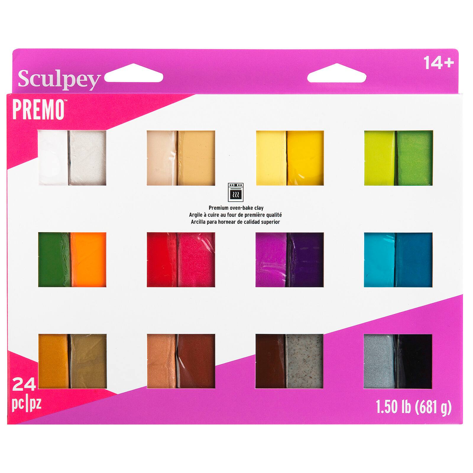 PREMO Sculpey Polymer Clay Sampler Vibrant Classic Colors 12 bars Modeling 