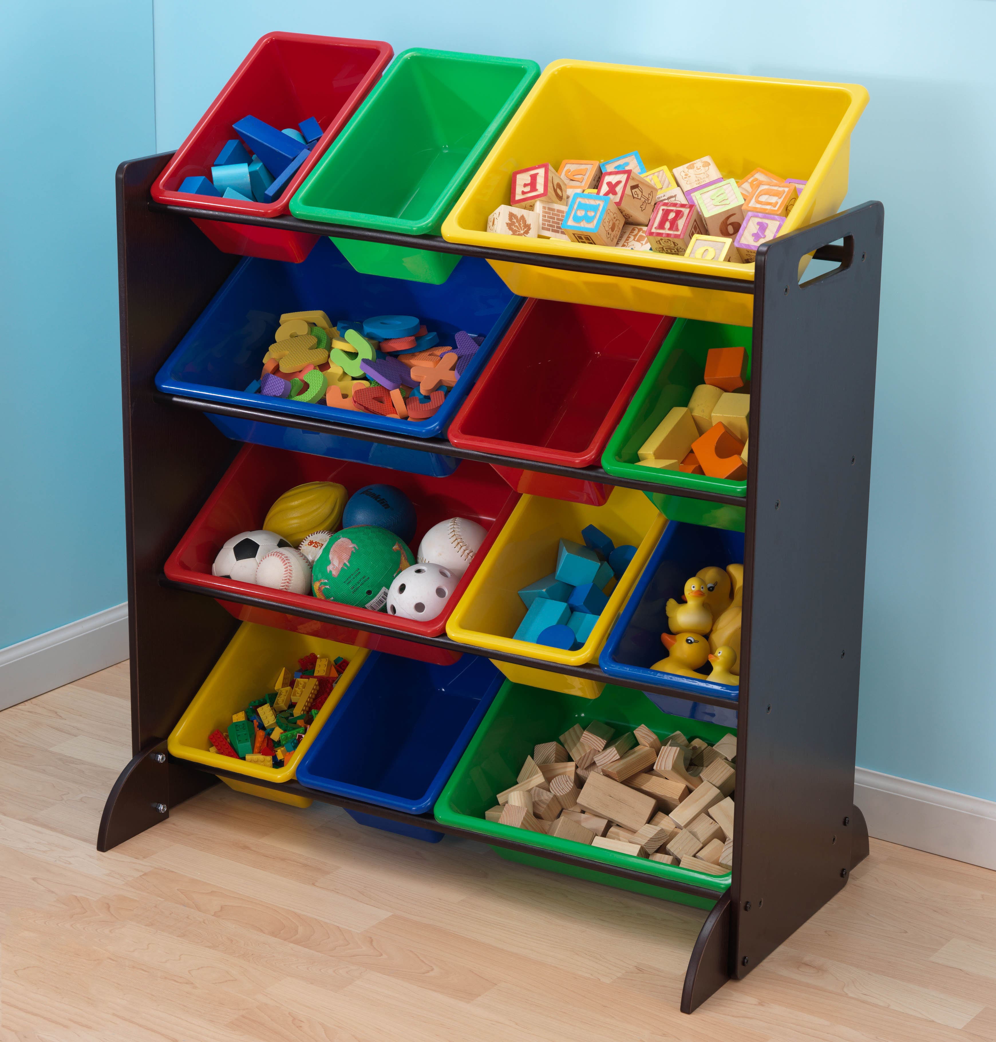 kidkraft toy organizer espresso