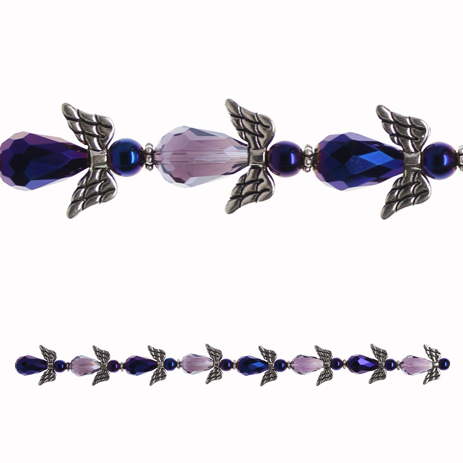 Shop for the Bead Gallery® Small Angel Glass & Metal Beads, Purple at
