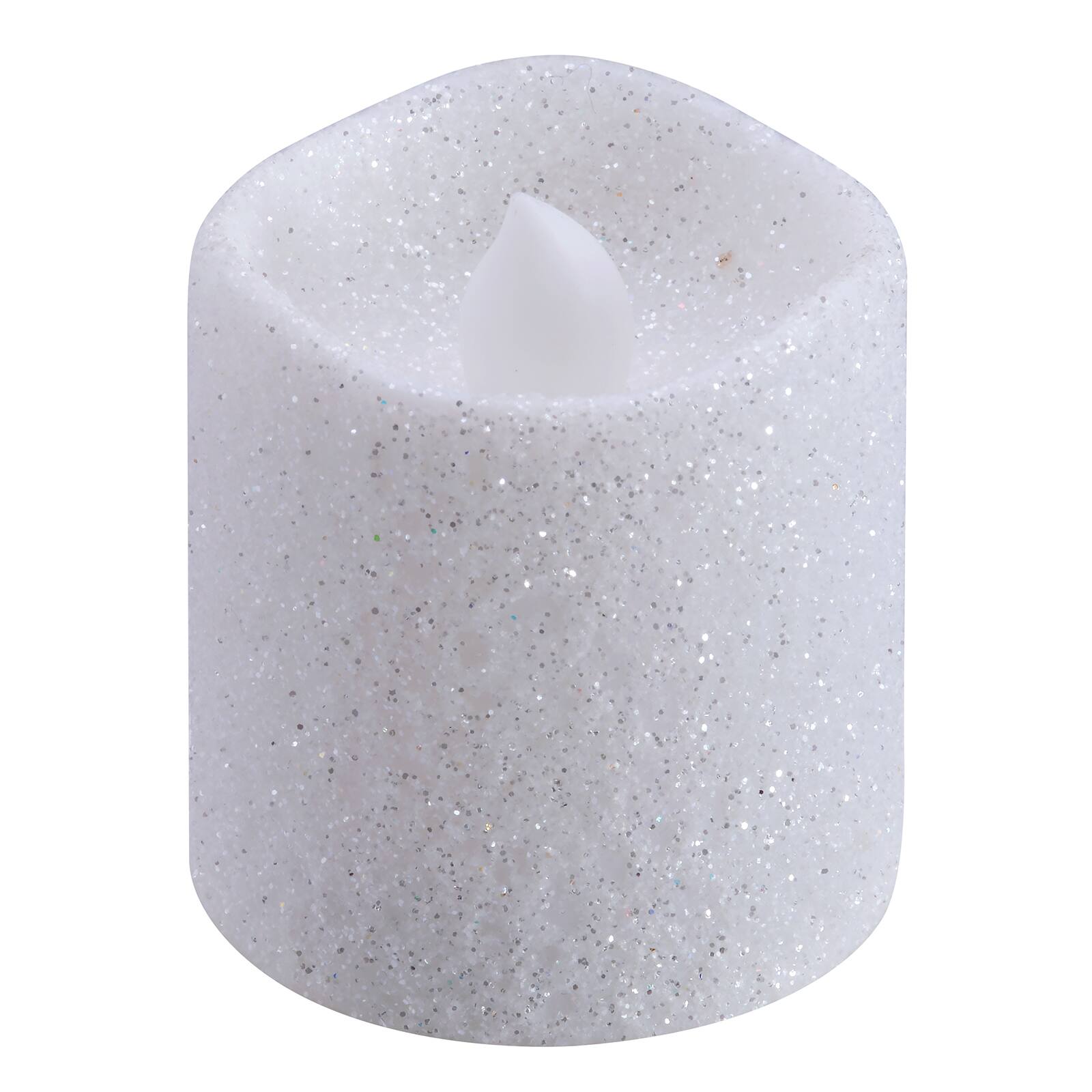 8 Packs: 12 ct. (96 total) White Glitter LED Votive Candles by Ashland®