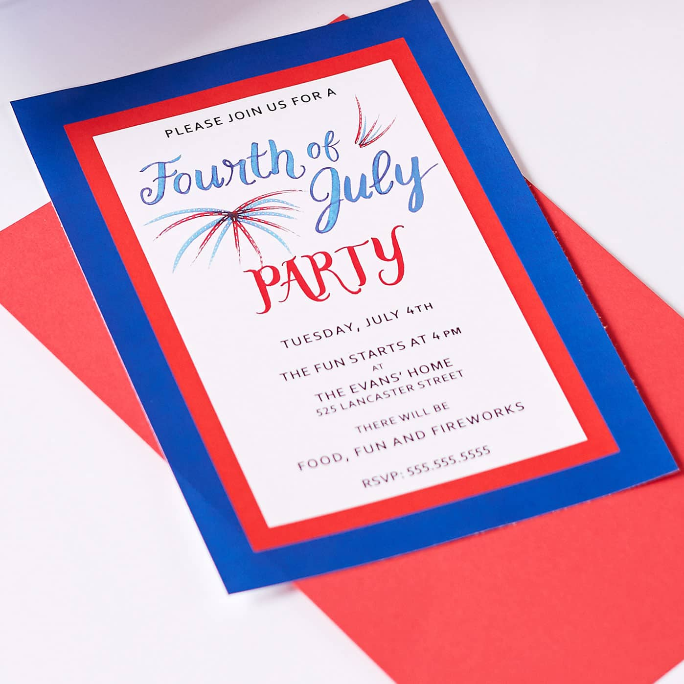 Red, White & Blue Invitation, Projects