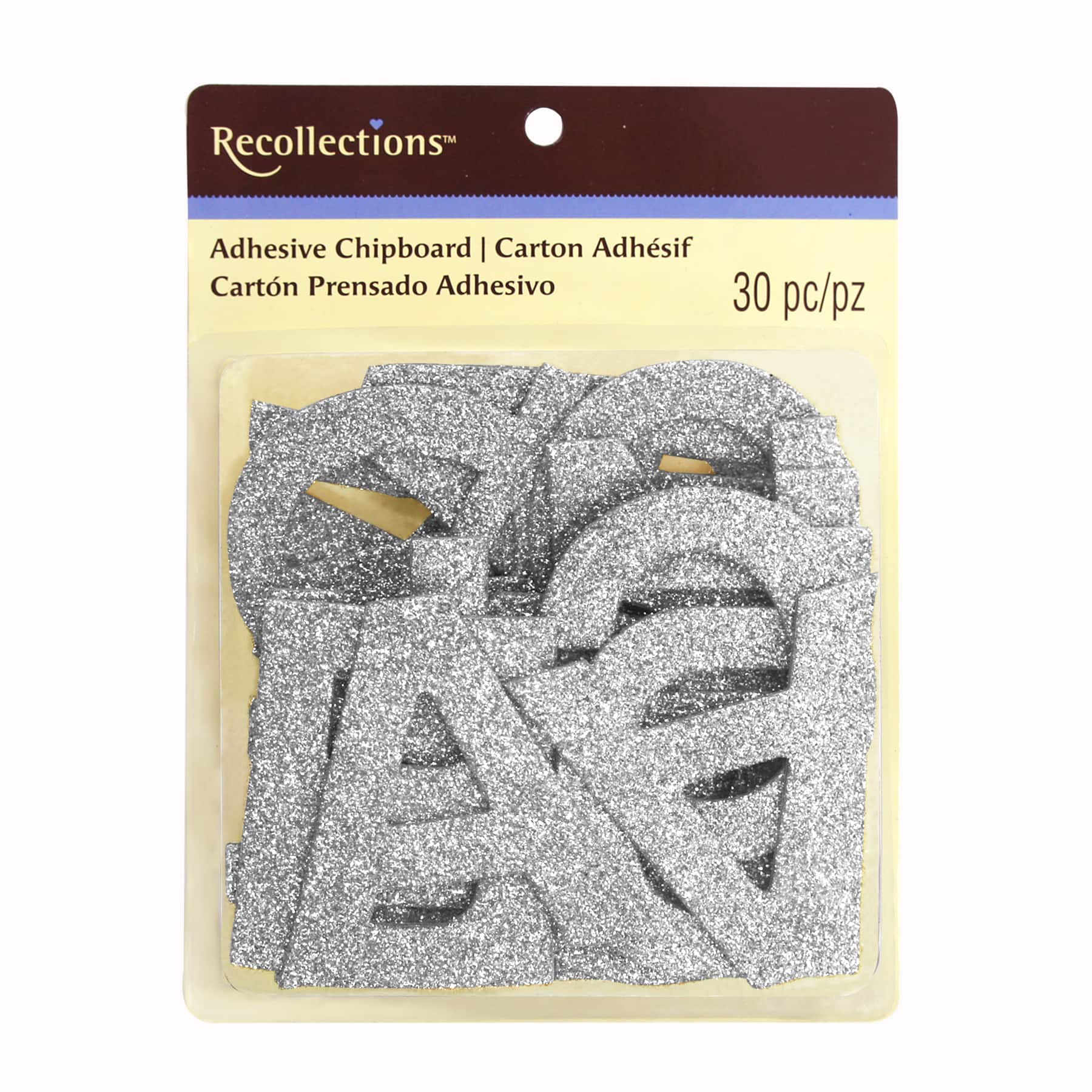 Adhesive Chipboard Glitter Alphabet Stickers by Recollections&#x2122;