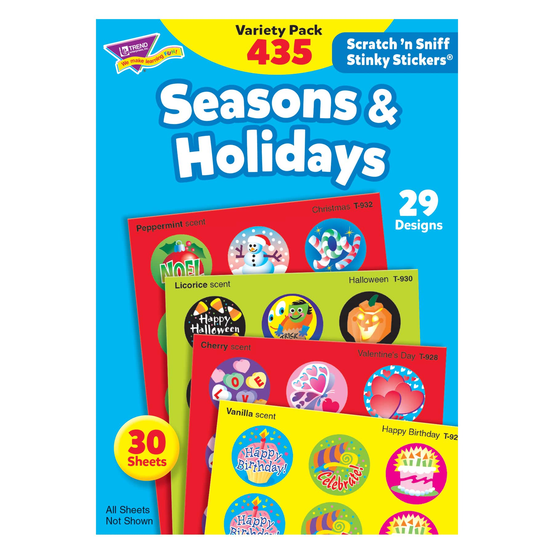 Trend Enterprises&#xAE; 1&#x22; Seasons &#x26; Holidays Stinky Stickers&#xAE;, 435 Count